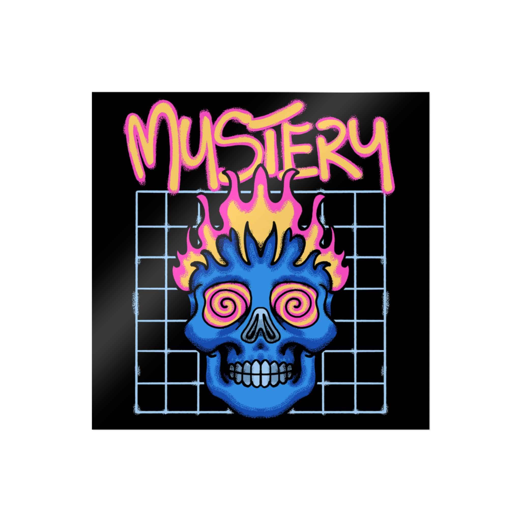 Flaming Blue Skull Streetwear Illustration Die Cut Stickers Dtf - Image 3
