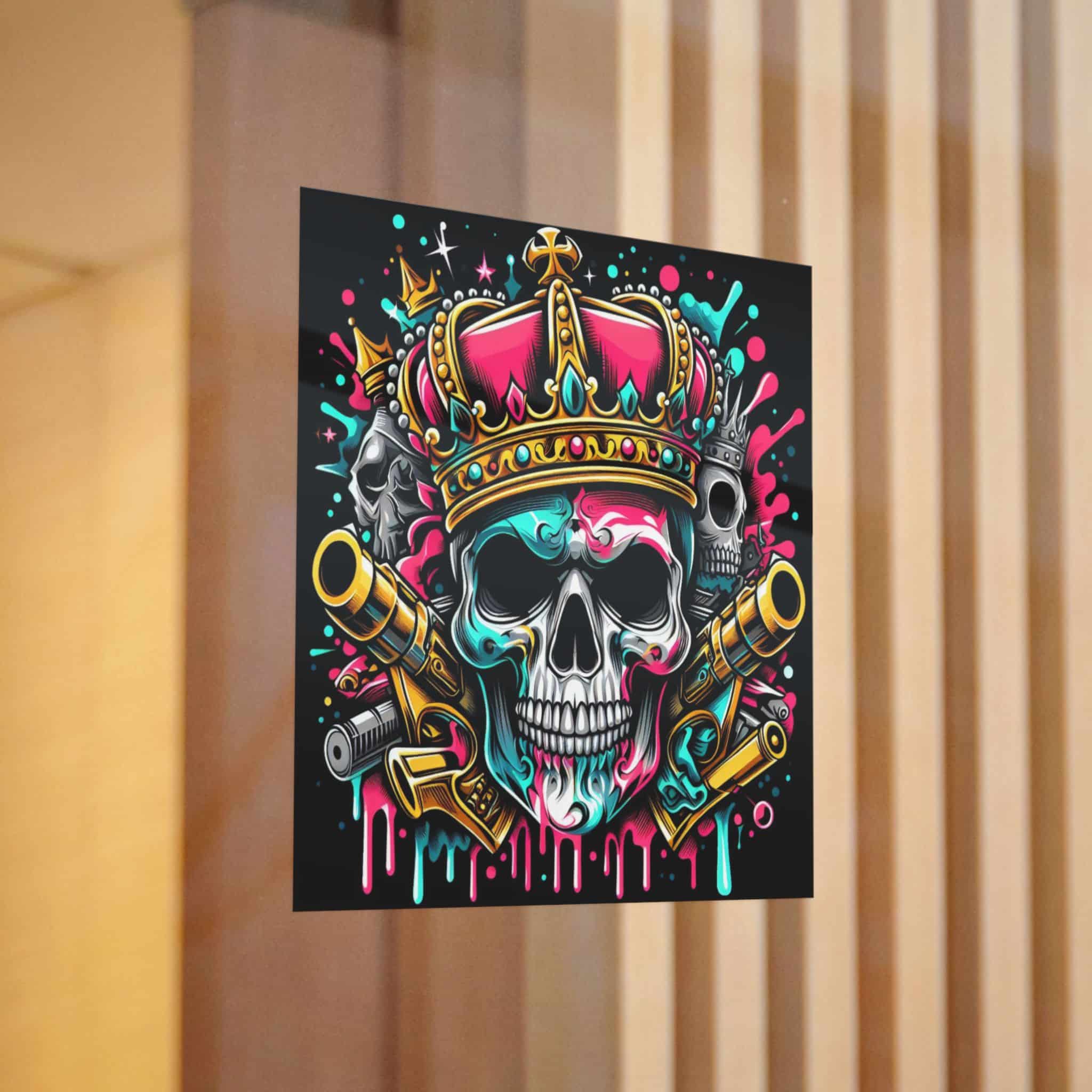 Skull With Crown Guns Is Painted With Skull Skull With Crown Die Cut Stickers Dtf - Image 12