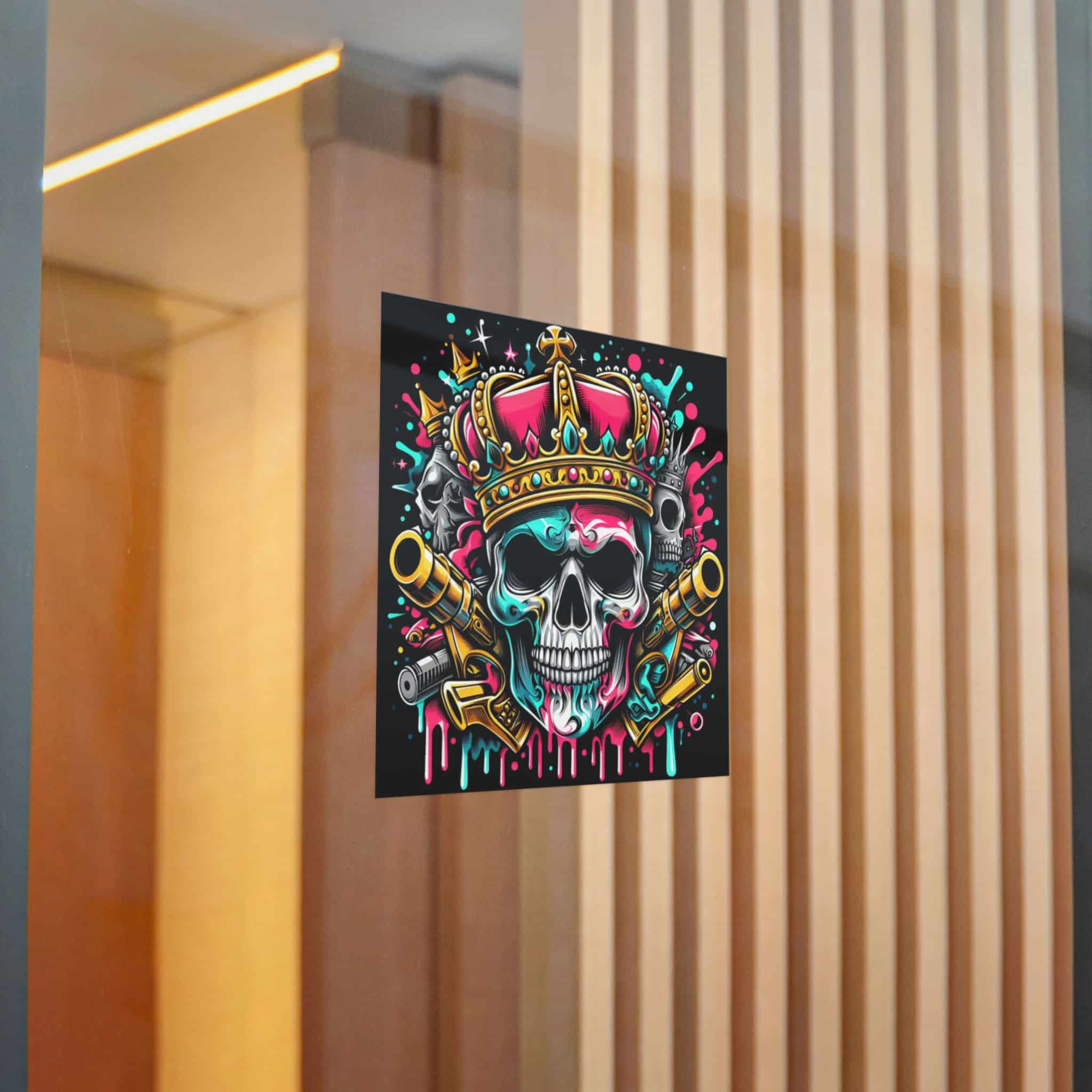 Skull With Crown Guns Is Painted With Skull Skull With Crown Die Cut Stickers Dtf - Image 16