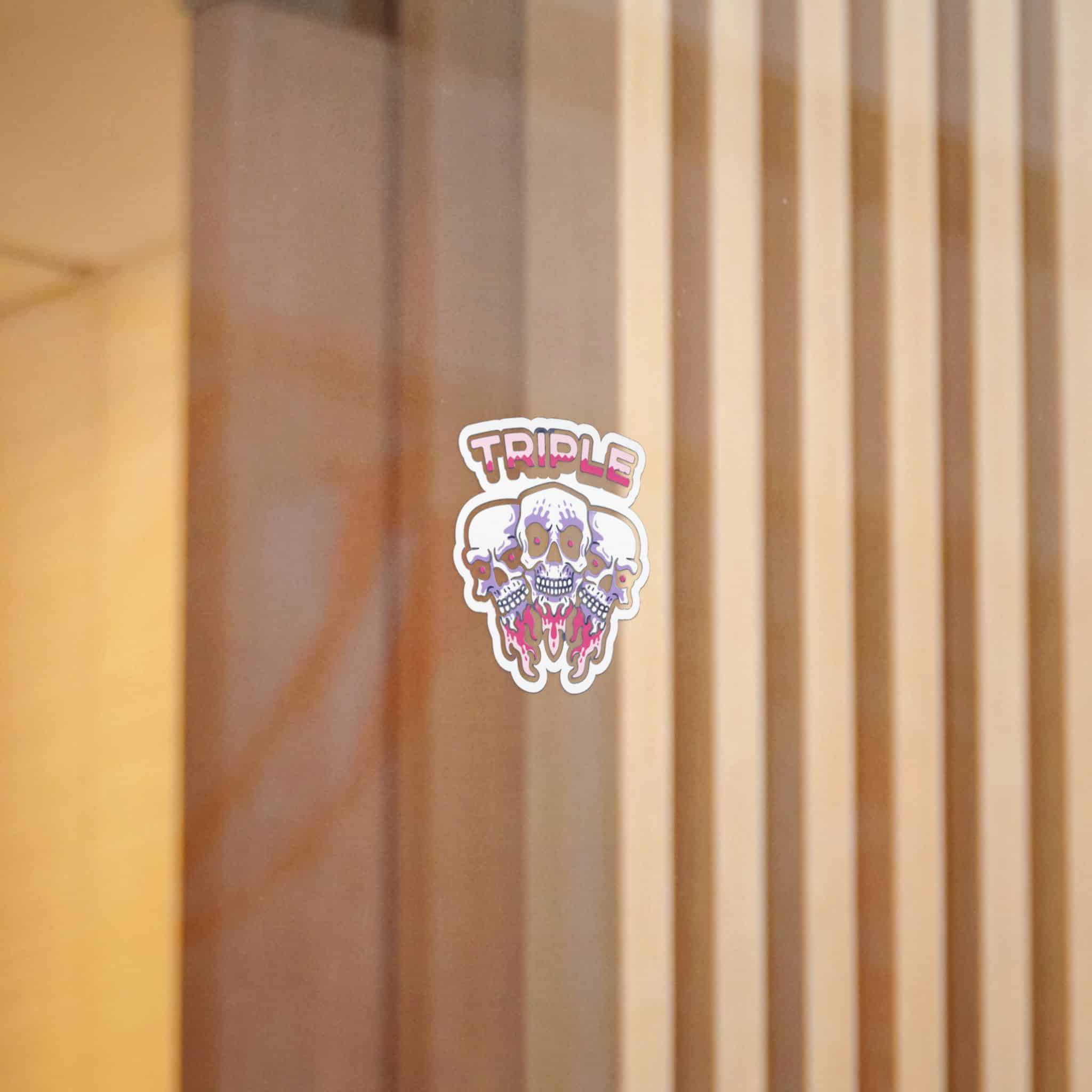 Triple Skull Gamer Die Cut Stickers Dtf - Image 4