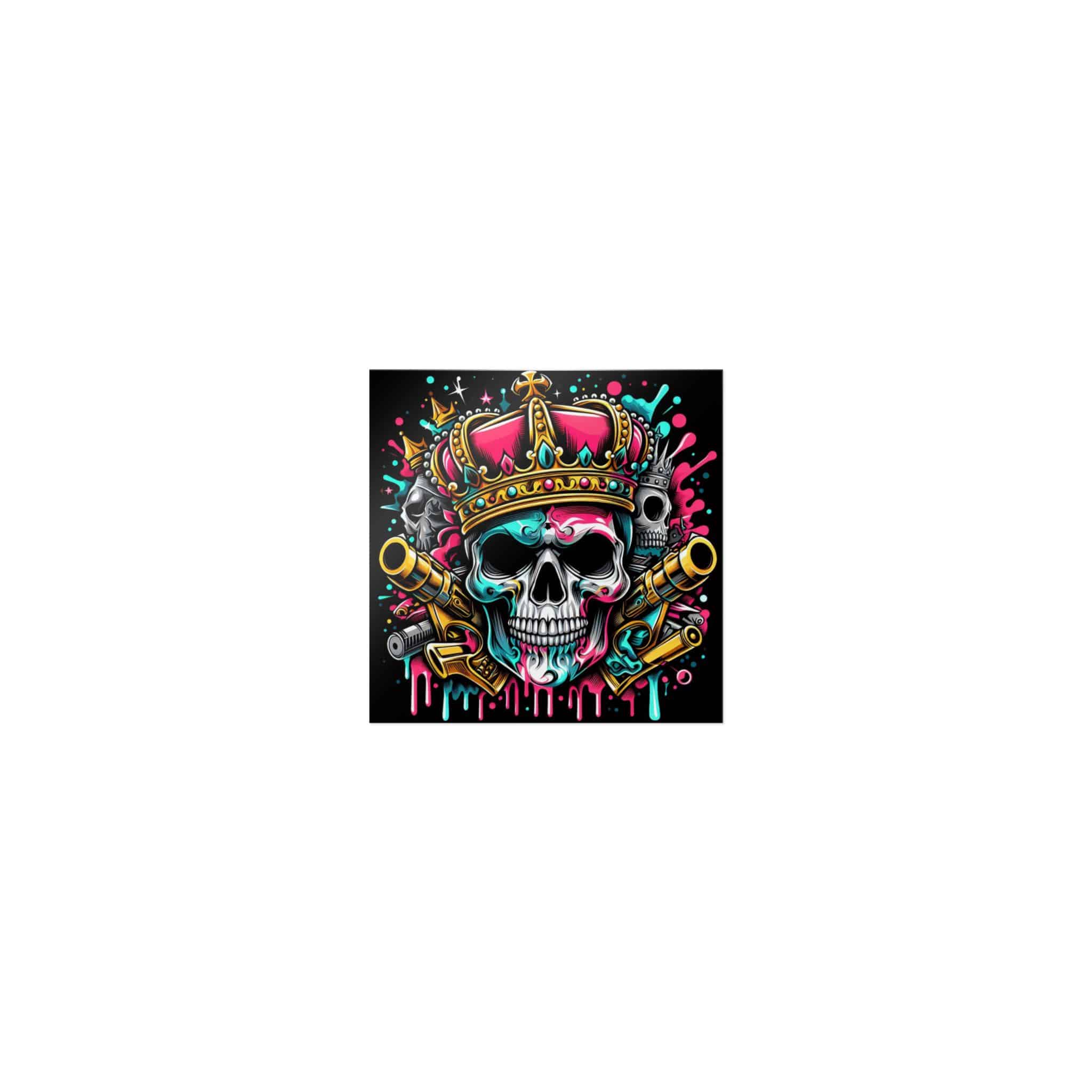 Skull With Crown Guns Is Painted With Skull Skull With Crown Die Cut Stickers Dtf - Image 17