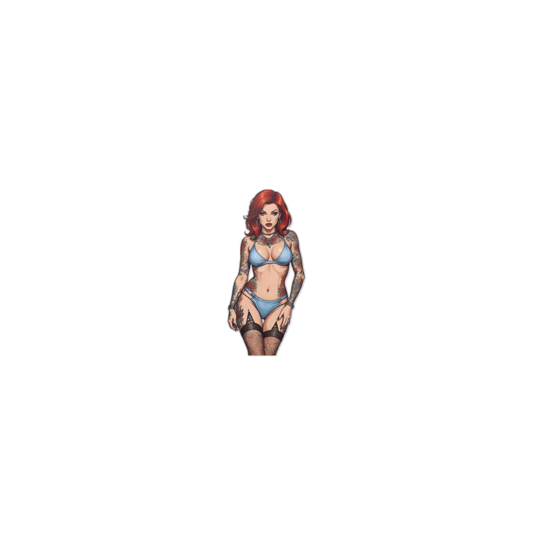 Tattooed Sexy Woman 28 Die Cut Stickers Dtf - Image 17