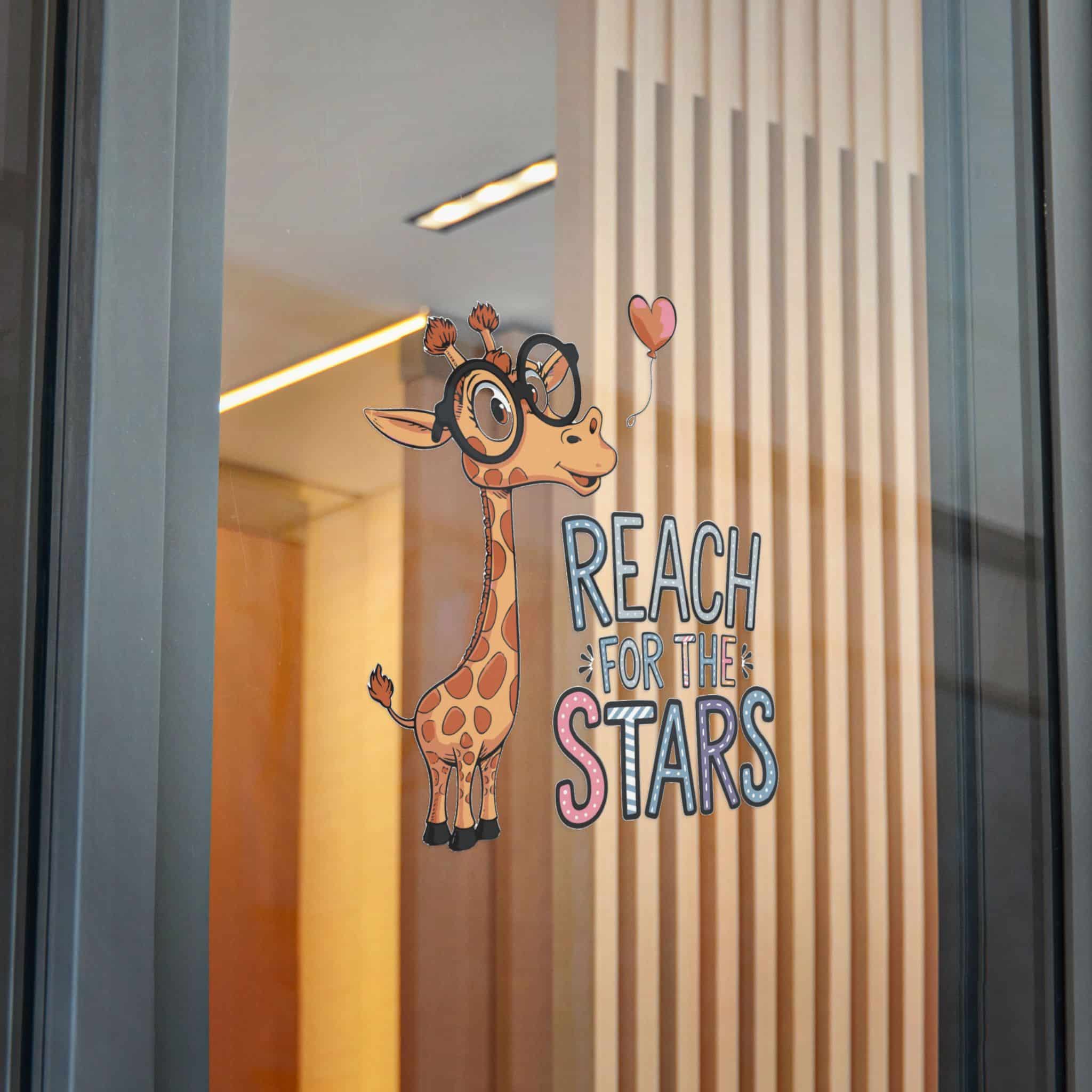 Reach Stars T Shirt Design Cool Giraffe With Glasses Die Cut Stickers Dtf - Image 30