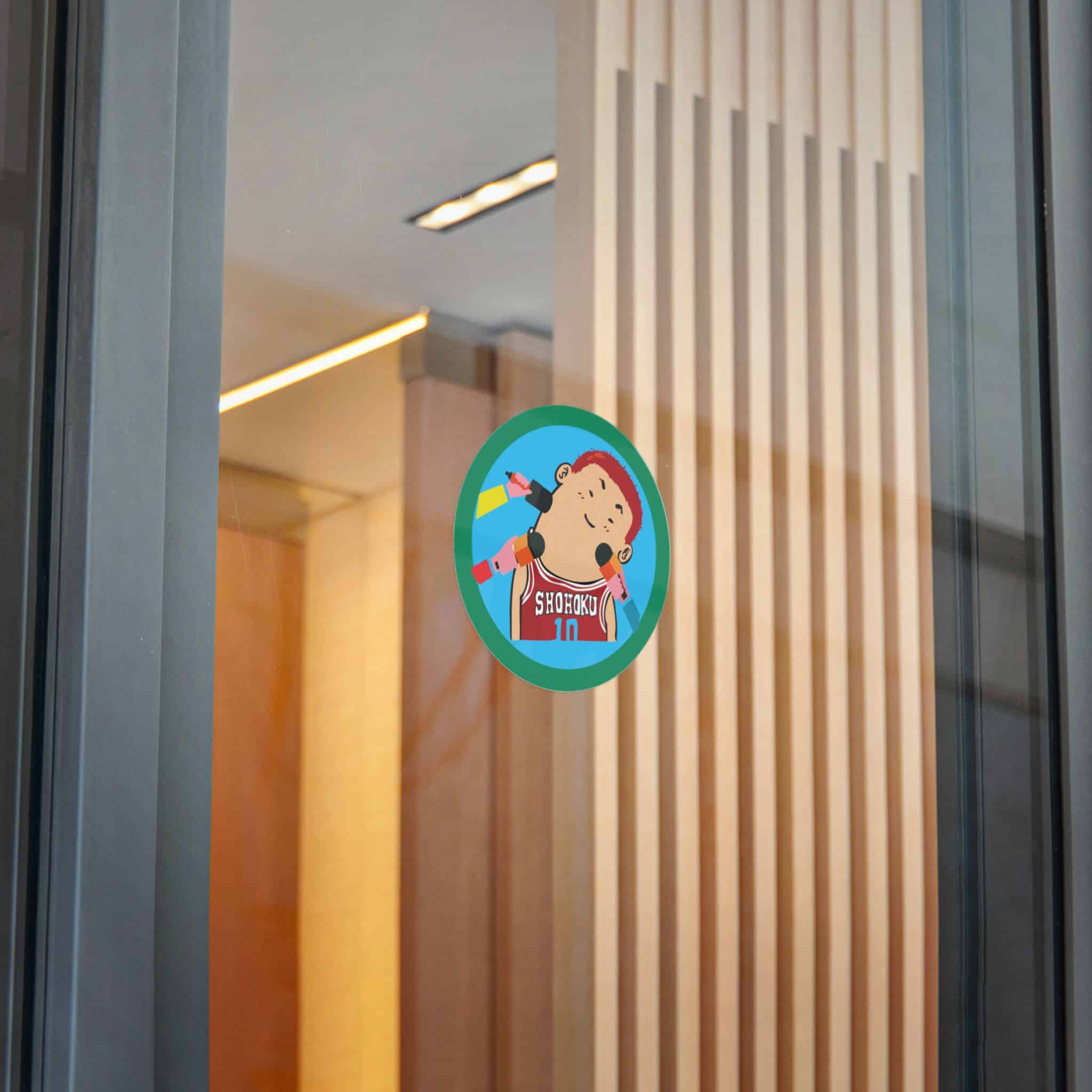 Picture Boy With Red Headband Blue Circle With Word Sushi It Die Cut Stickers Dtf - Image 26