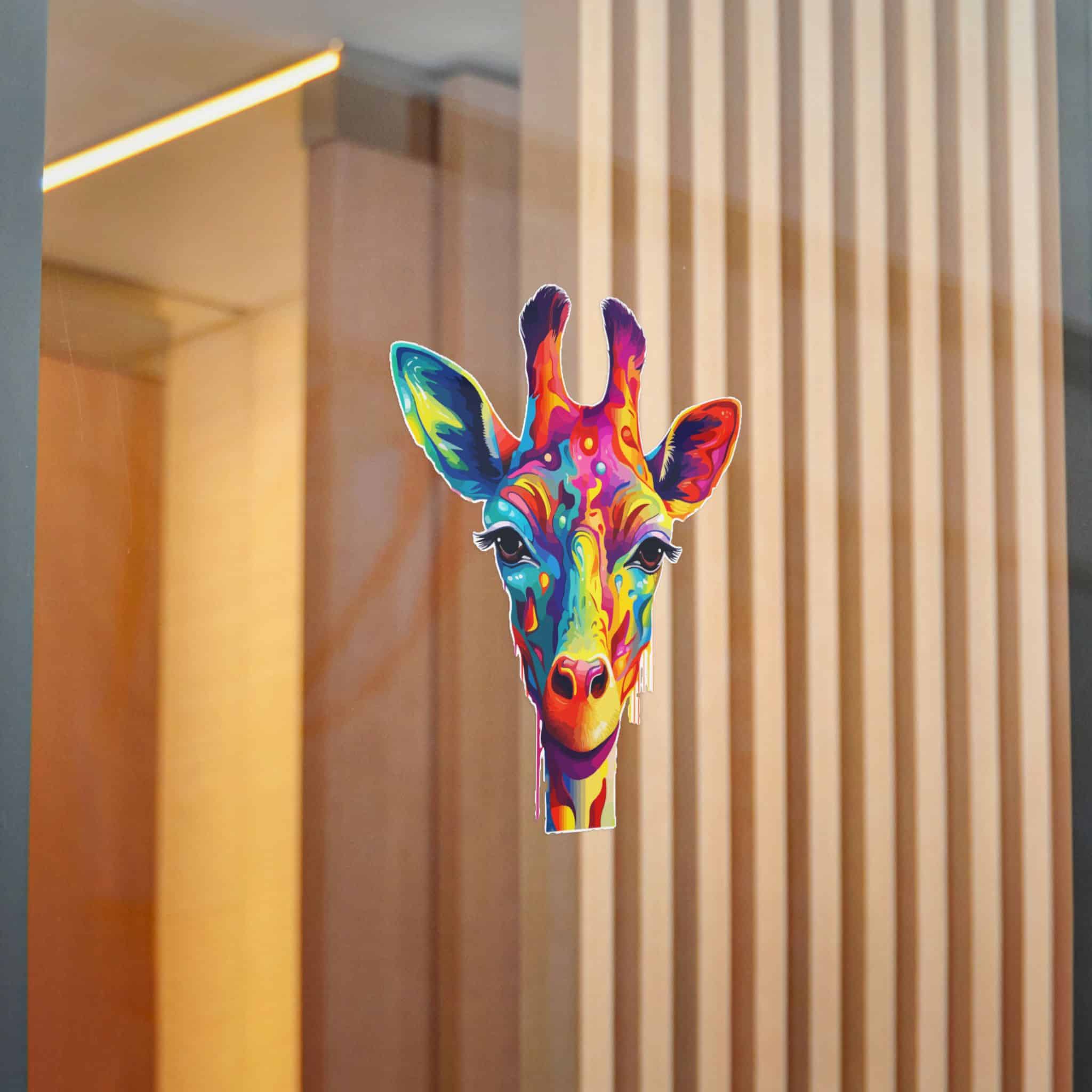 Vibrant Modern Giraffe Fantasy Background 2 Die Cut Stickers Dtf - Image 22