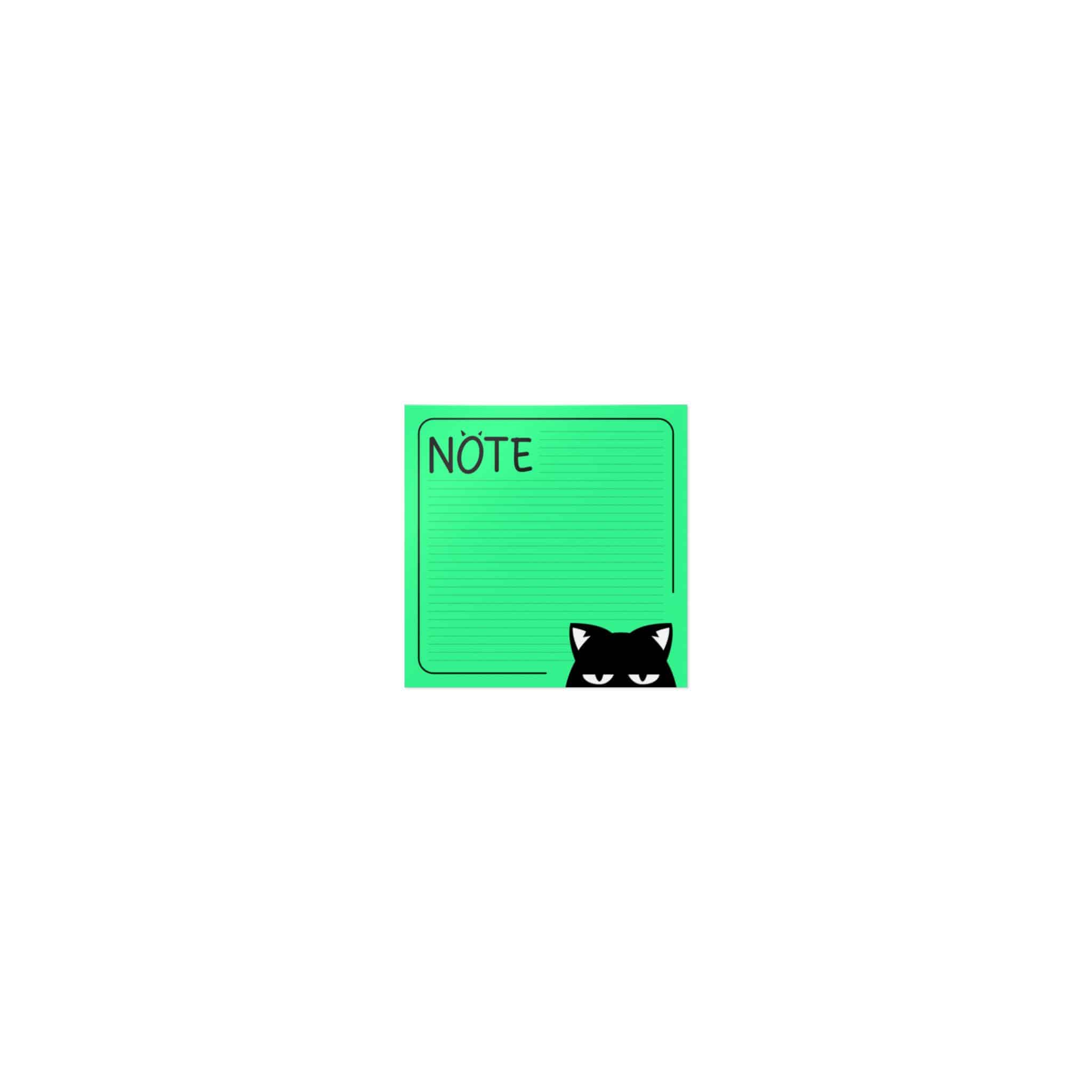 Green Note List With Black Cat Green Cat Note Template Stylish Green Notebook With Black Cat Die Cut Stickers Dtf - Image 7