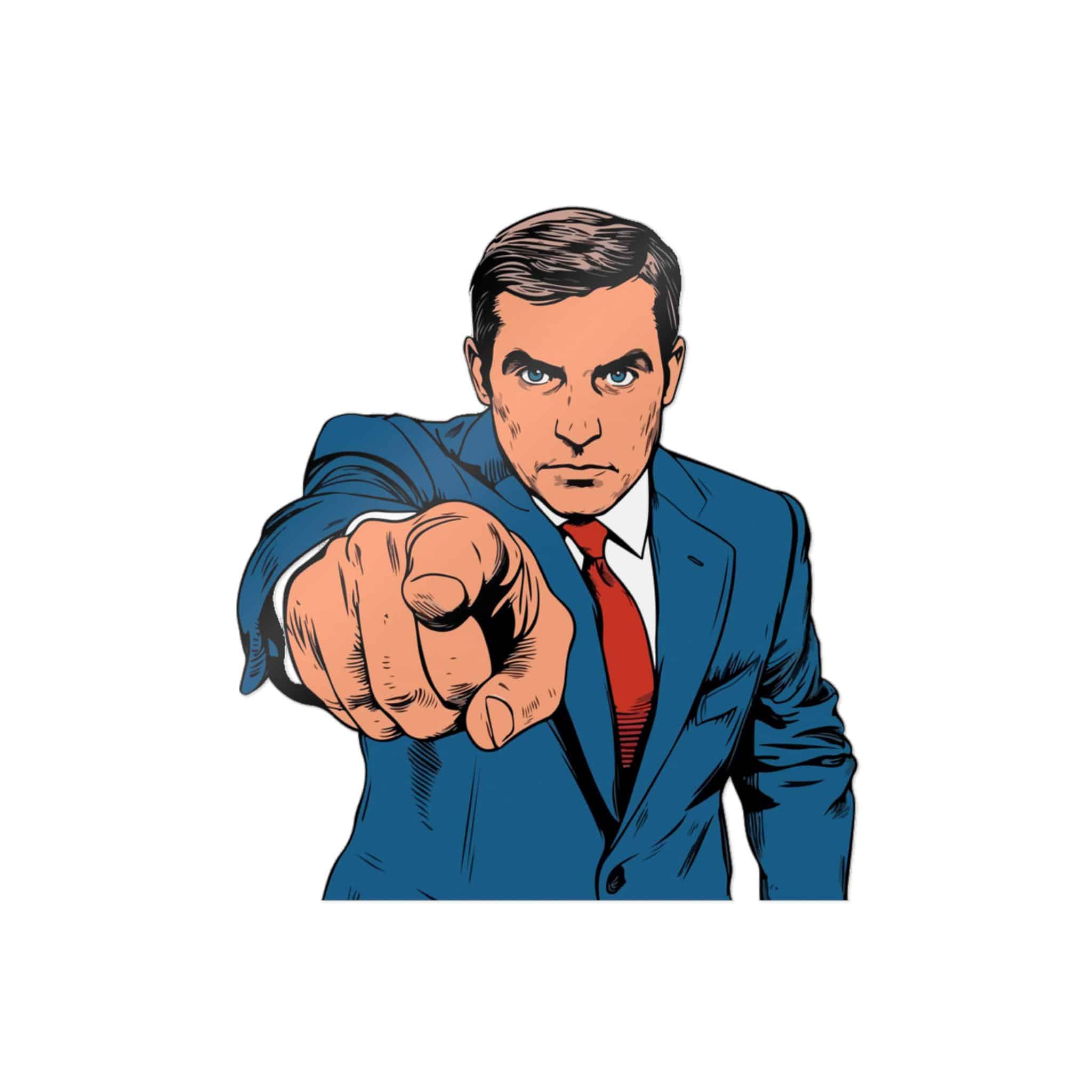Profesional Joven Ejecutivo Masculino Senalando Usted Concepto Negocio Ilustracion Vectorial Die Cut Stickers Dtf - Image 3