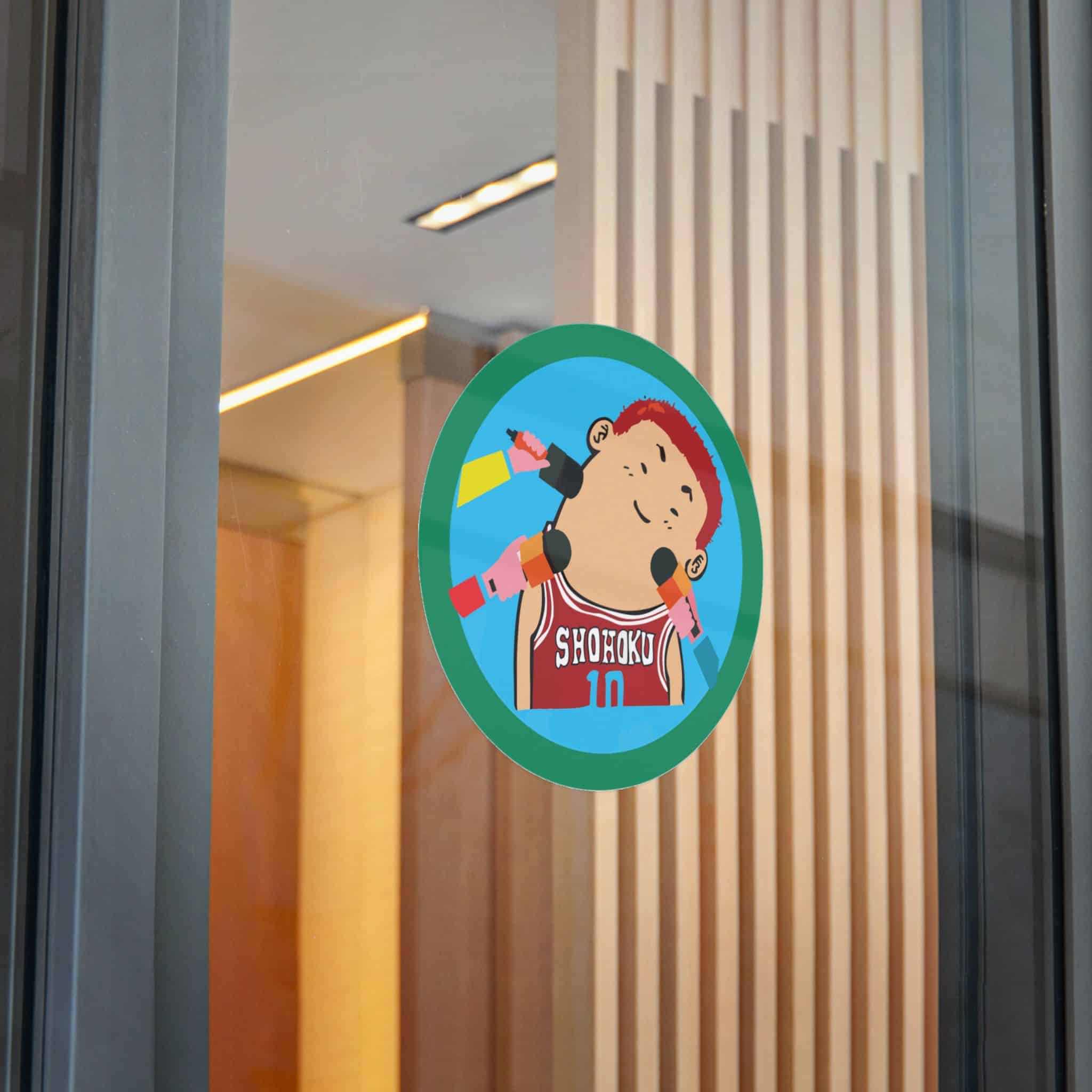Picture Boy With Red Headband Blue Circle With Word Sushi It Die Cut Stickers Dtf - Image 32