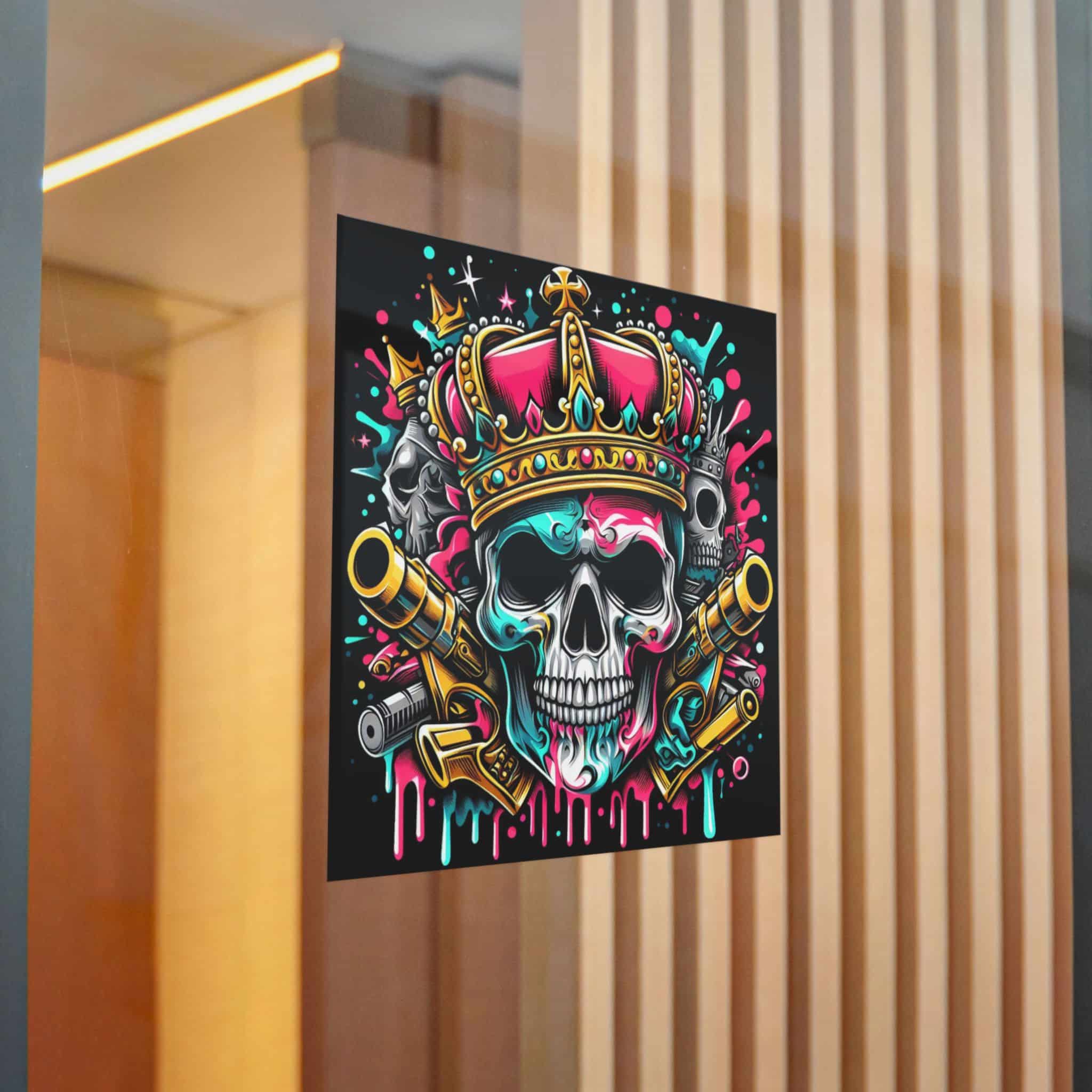 Skull With Crown Guns Is Painted With Skull Skull With Crown Die Cut Stickers Dtf - Image 22