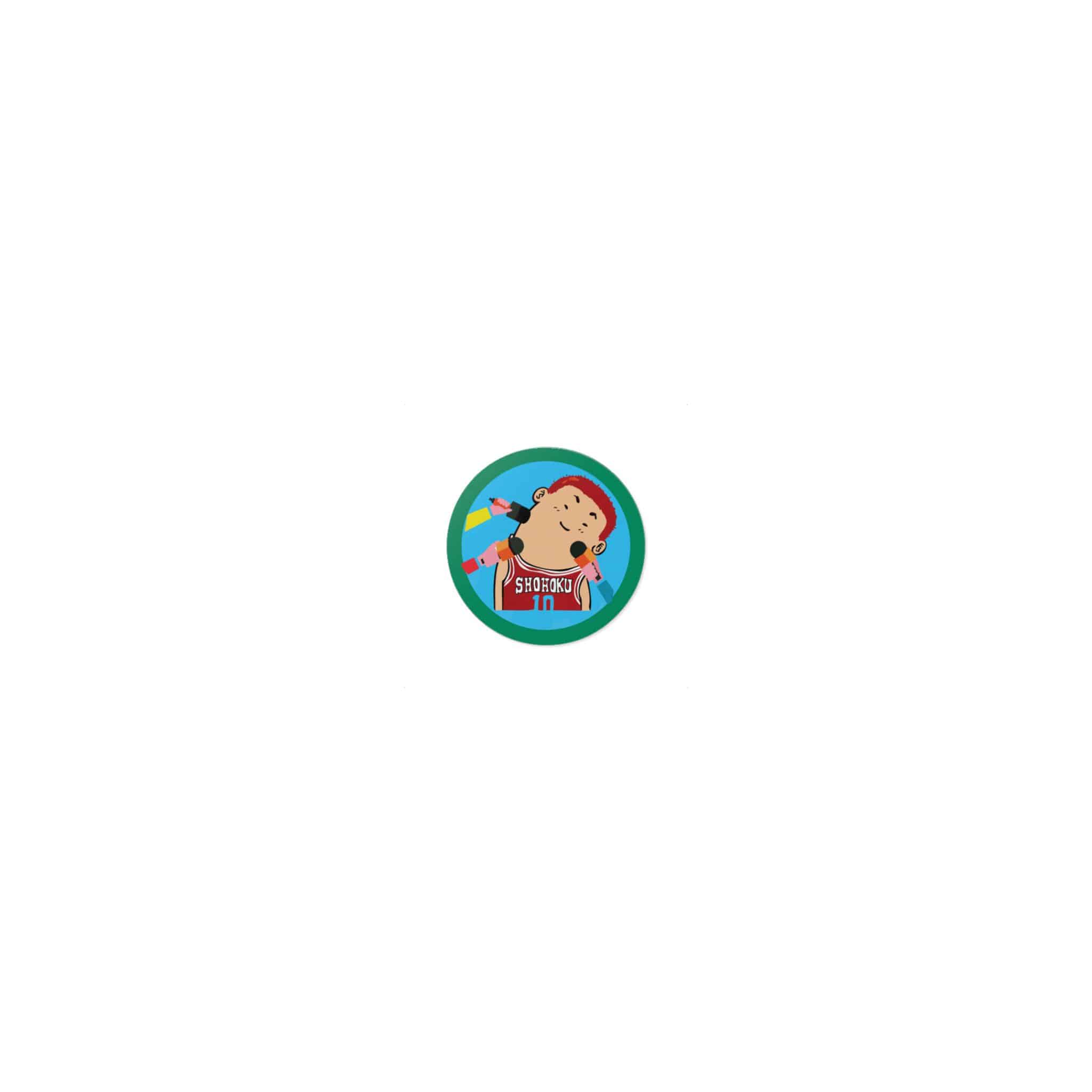Picture Boy With Red Headband Blue Circle With Word Sushi It Die Cut Stickers Dtf - Image 7