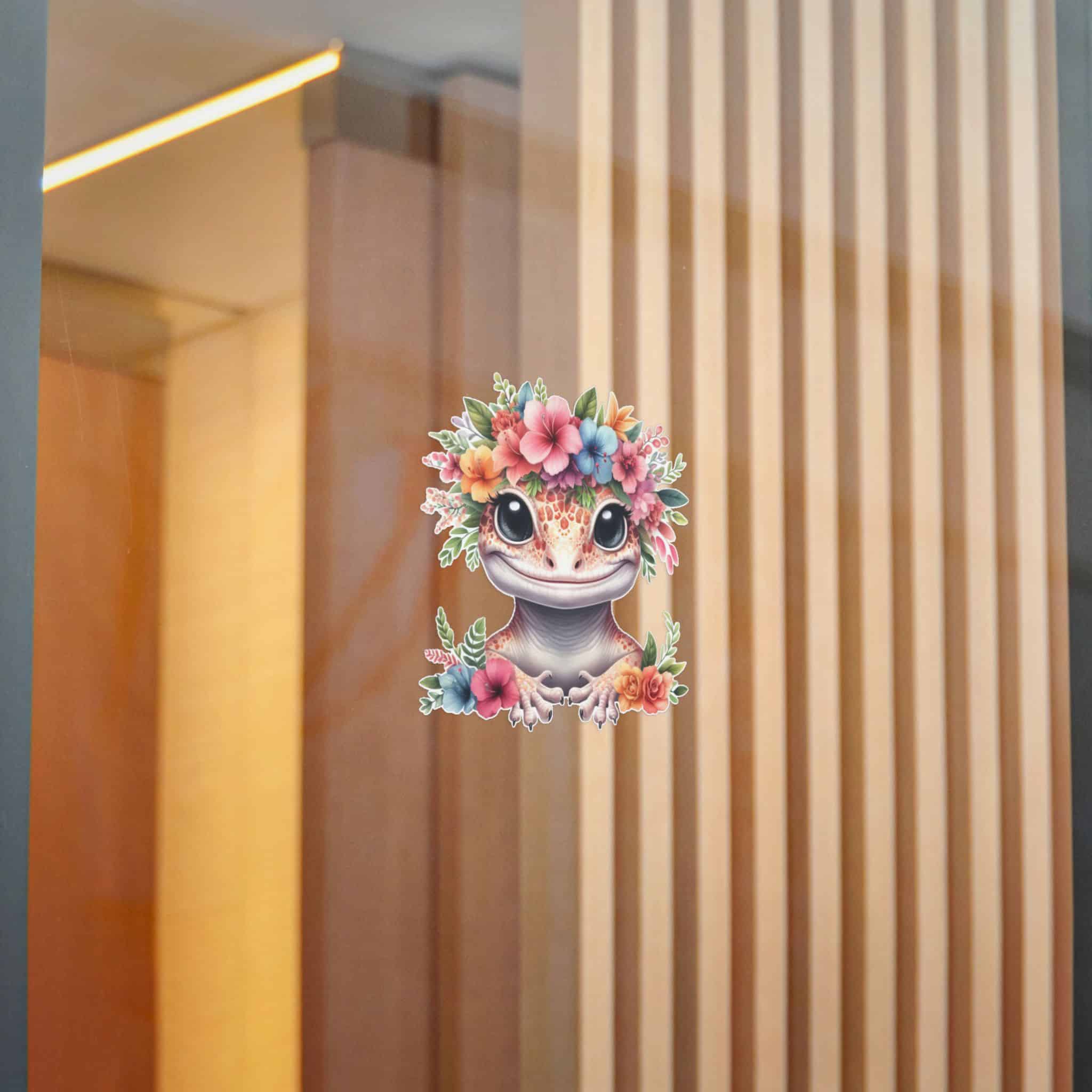 Flower Crown Gecko Die Cut Stickers Dtf - Image 14