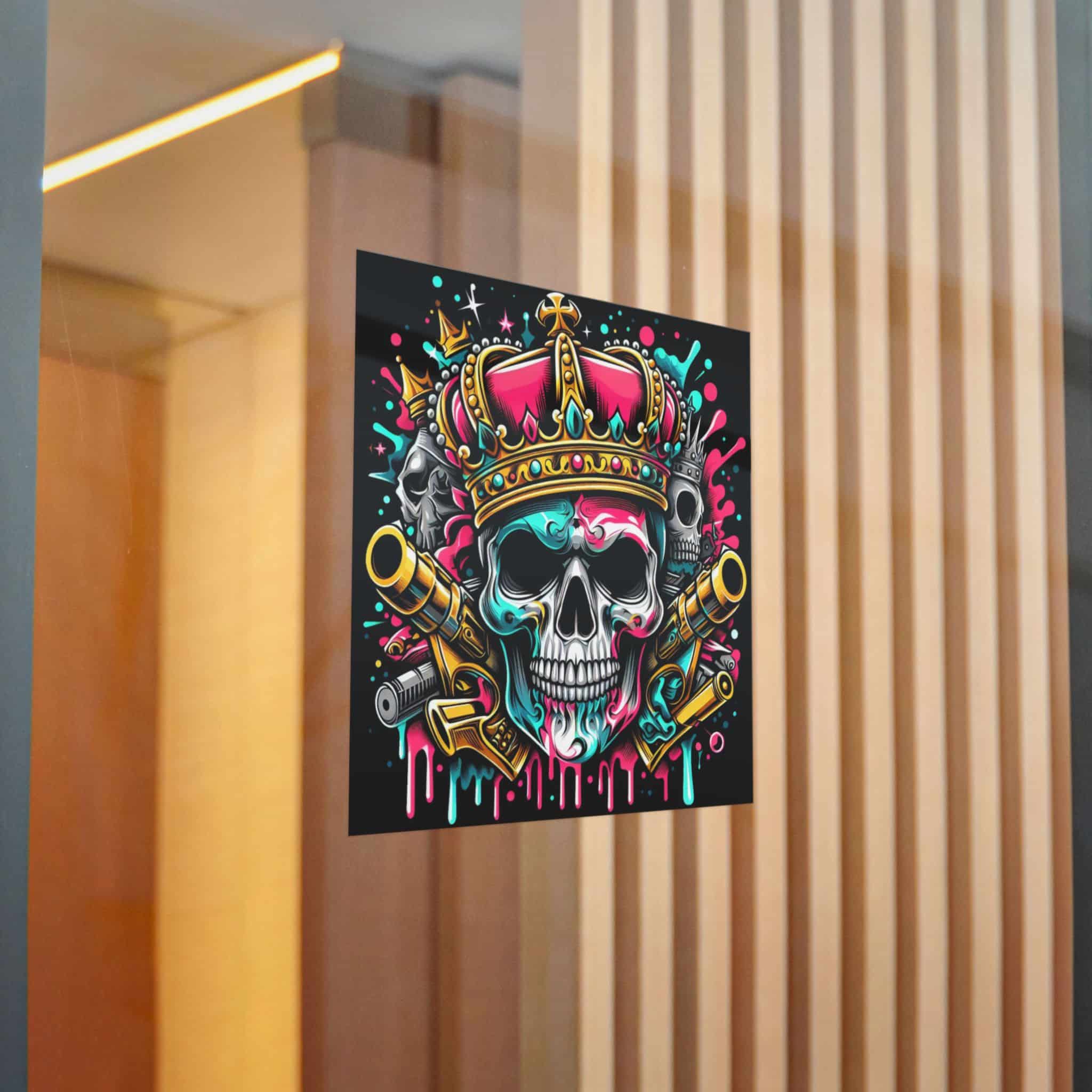 Skull With Crown Guns Is Painted With Skull Skull With Crown Die Cut Stickers Dtf - Image 20