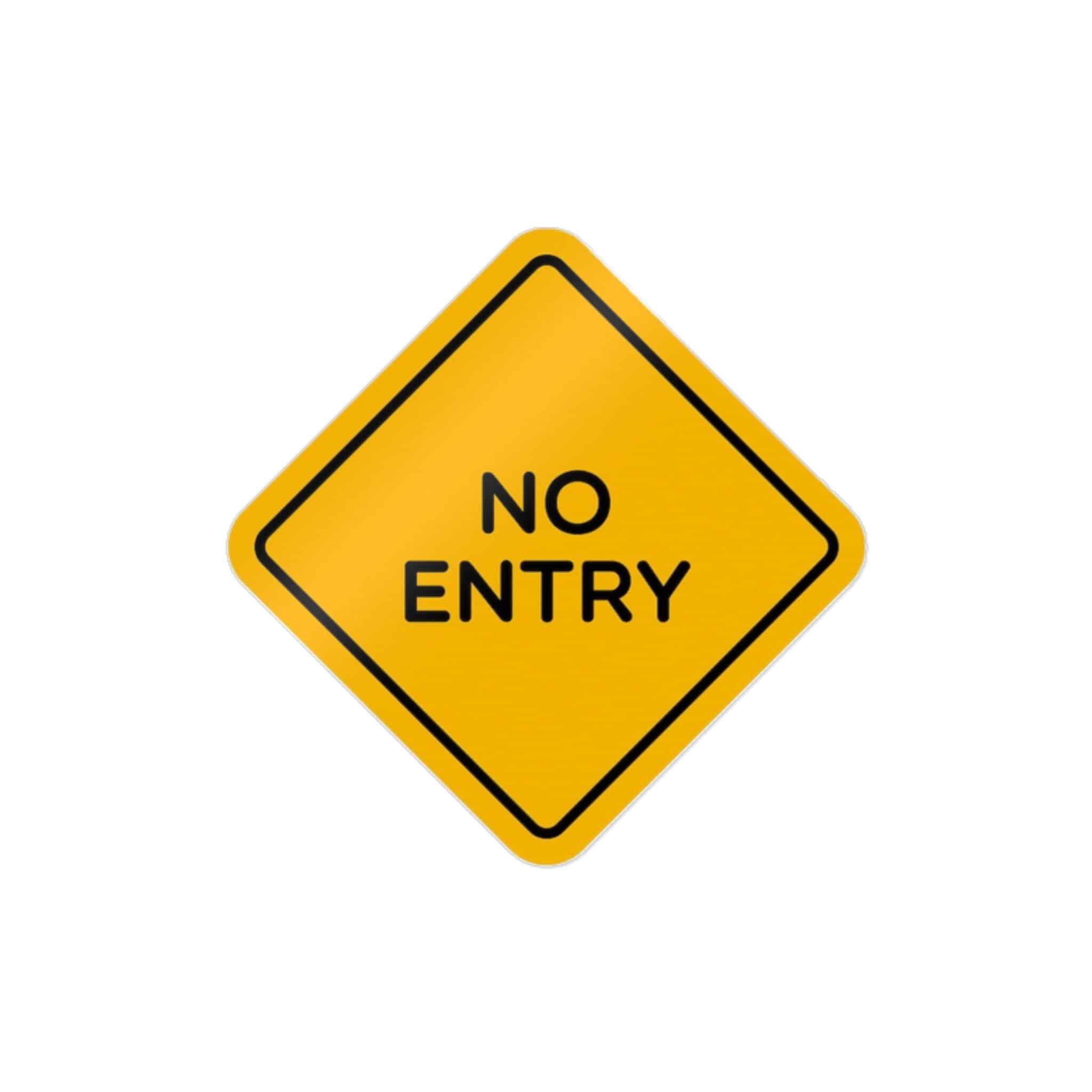 No Entry Die Cut Stickers Dtf