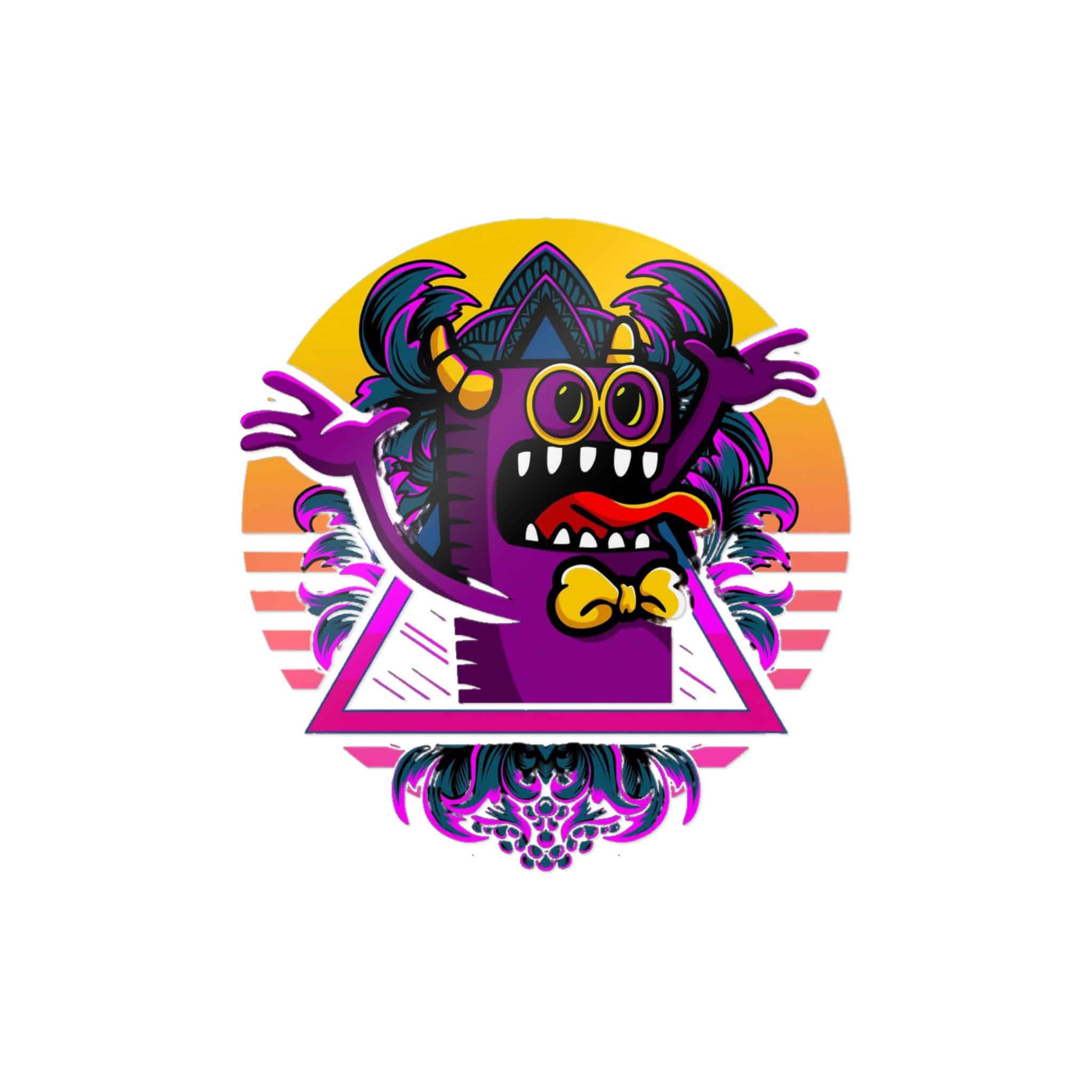 Surprised Purple Monster With Yellow Bow Tie Die Cut Stickers Dtf - Image 5