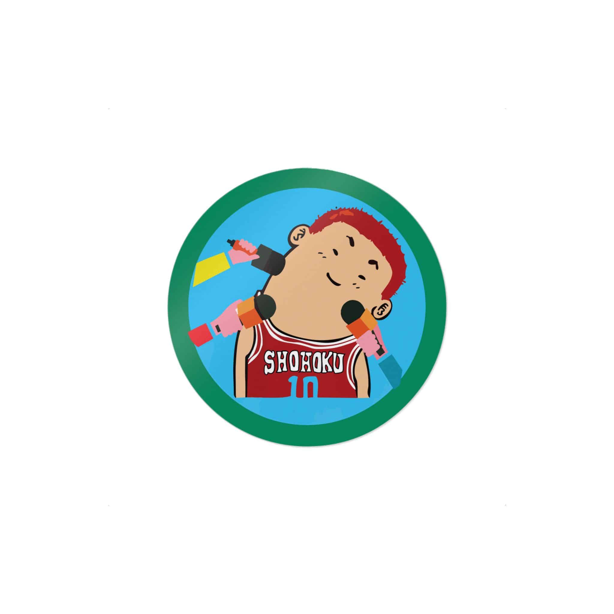 Picture Boy With Red Headband Blue Circle With Word Sushi It Die Cut Stickers Dtf - Image 31