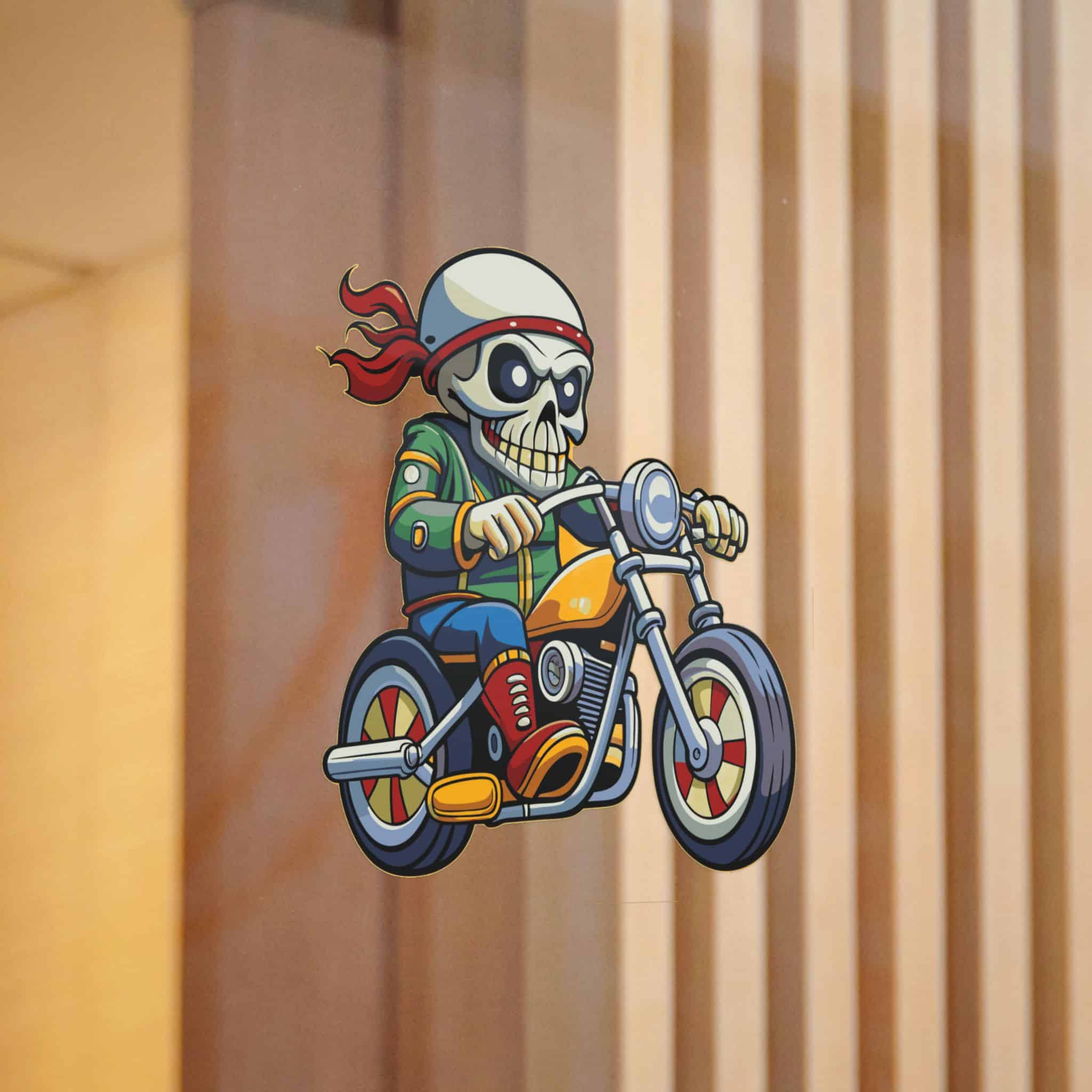 Moto Skull Die Cut Stickers Dtf - Image 12