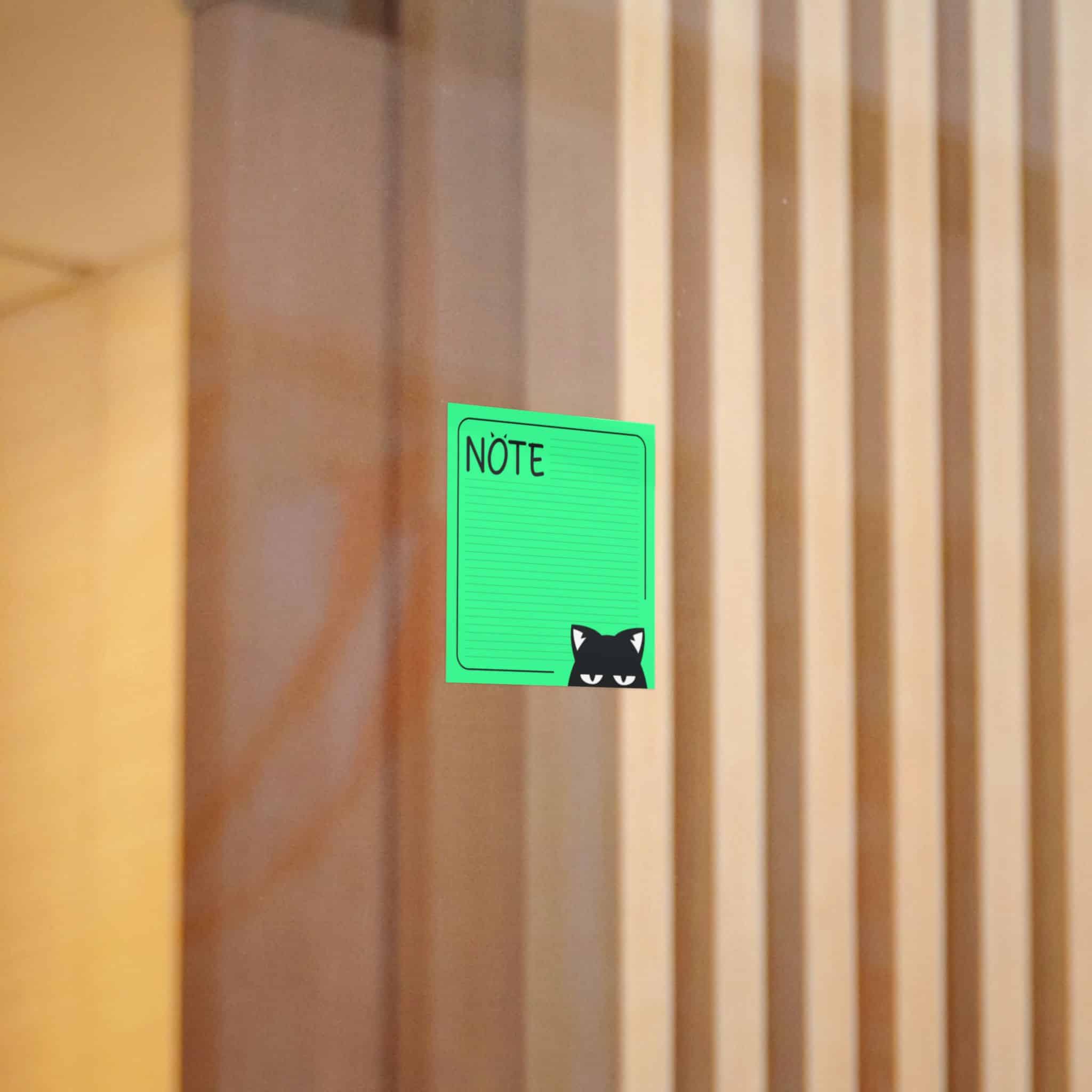 Green Note List With Black Cat Green Cat Note Template Stylish Green Notebook With Black Cat Die Cut Stickers Dtf - Image 2