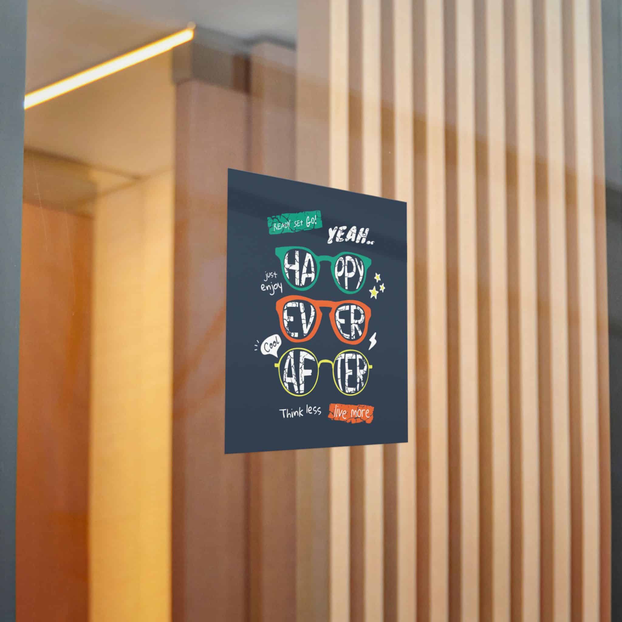 Happy Ever After Colorful Sunglasses Illustration Boy Fashion Print Die Cut Stickers Dtf - Image 16