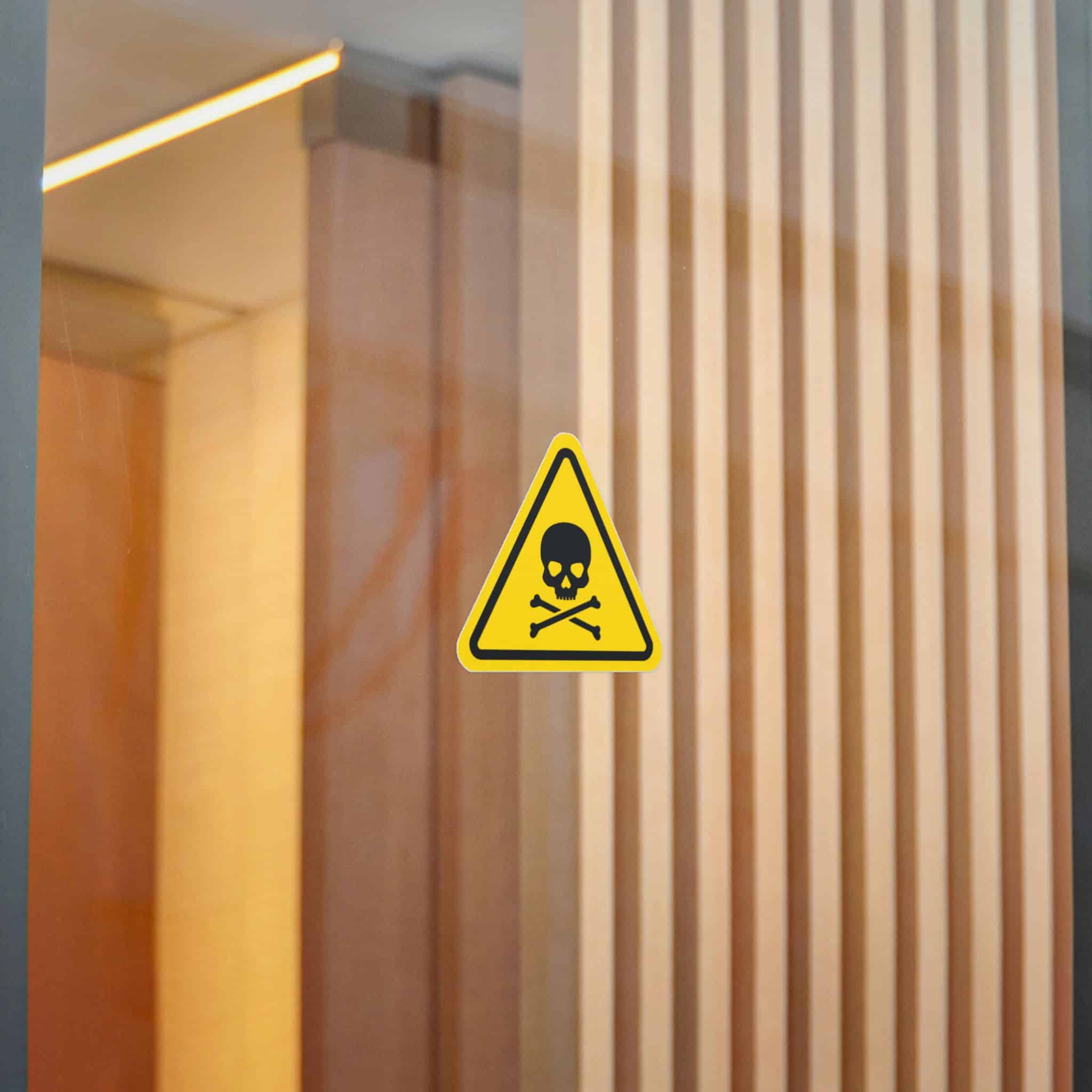 Skull Crossbones Flat Icon Black Vector Triangle Danger Sign Yellow Background Die Cut Stickers Dtf - Image 14