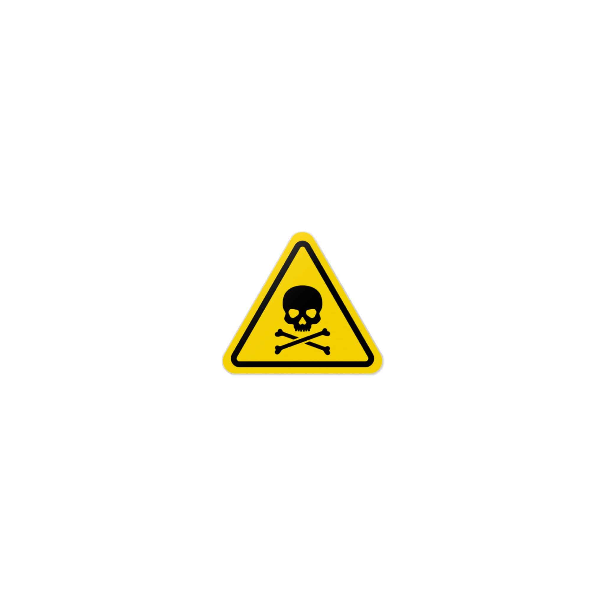 Skull Crossbones Flat Icon Black Vector Triangle Danger Sign Yellow Background Die Cut Stickers Dtf - Image 9