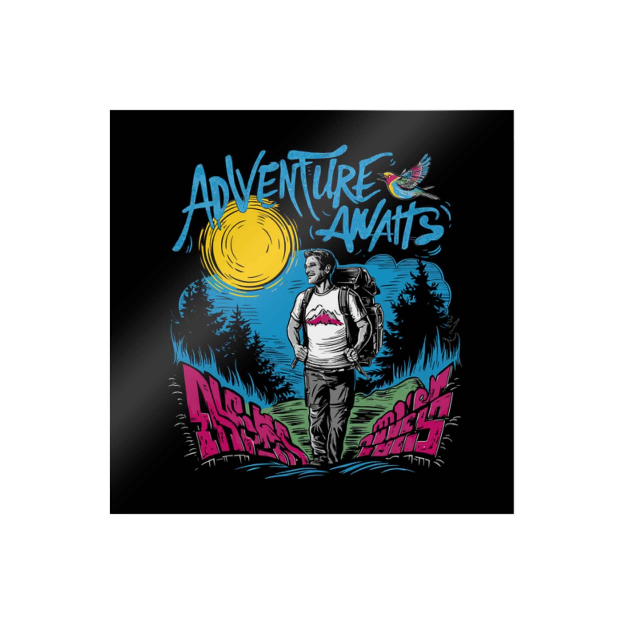 Adventure Awaits Die Cut Stickers Dtf