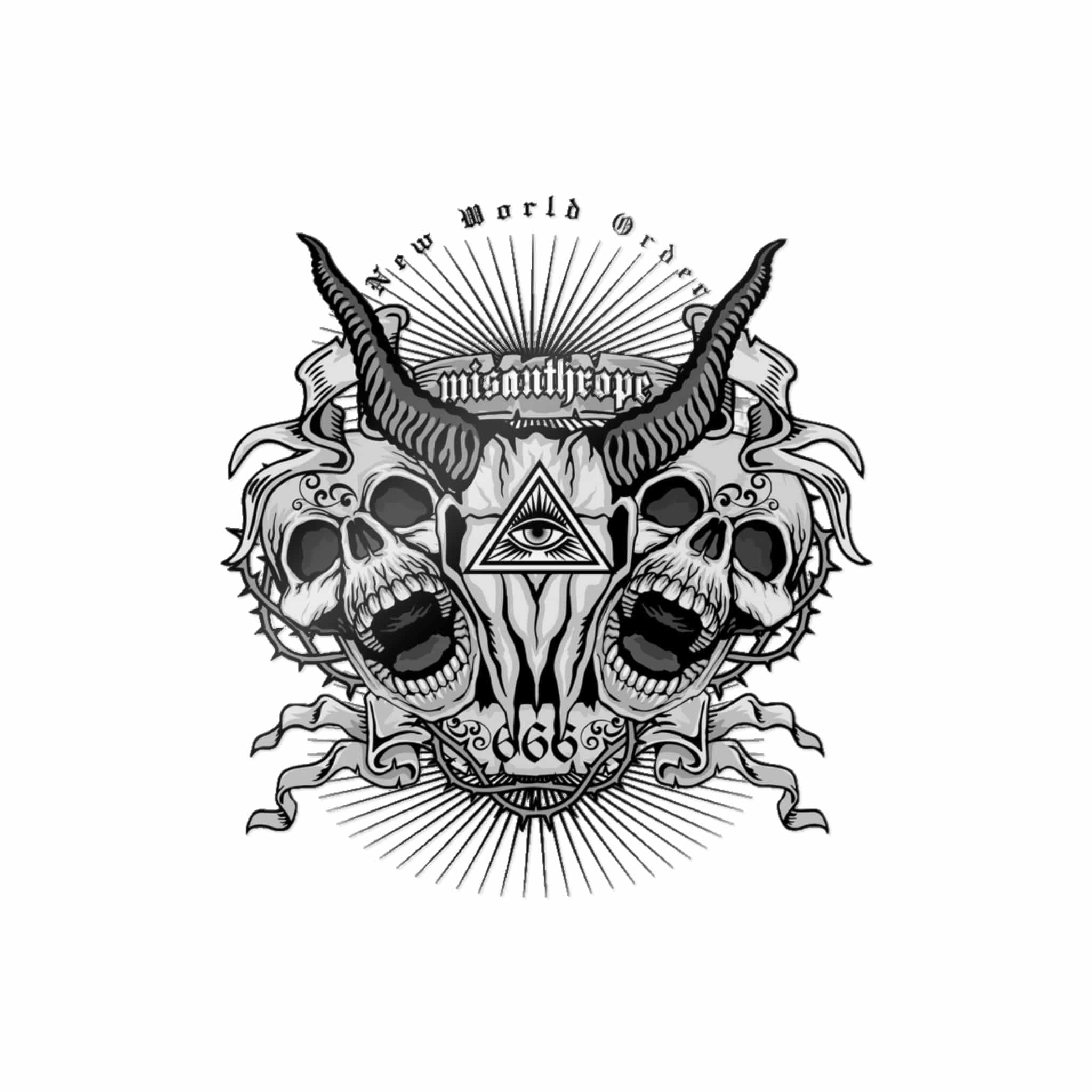 Gothic Sign With Goat Skull Grunge Vintage Design T Shirts Die Cut Stickers Dtf - Image 3