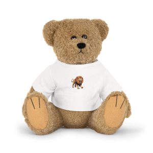 Angry Lion Is Jumping Plush Toy With T Shirt