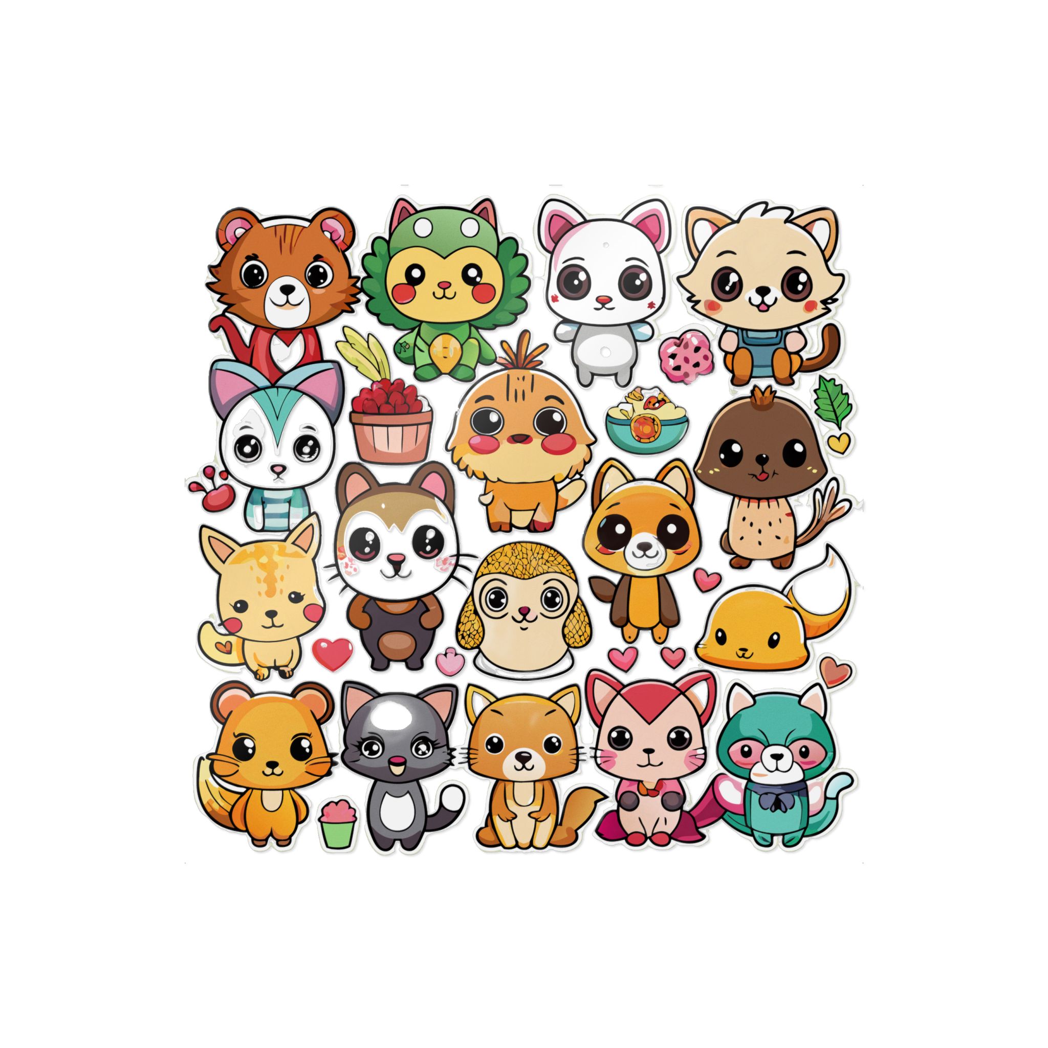 Cute Cartoon Animals With Different Expressions and Poses Die Cut Stickers Dtf - Image 25