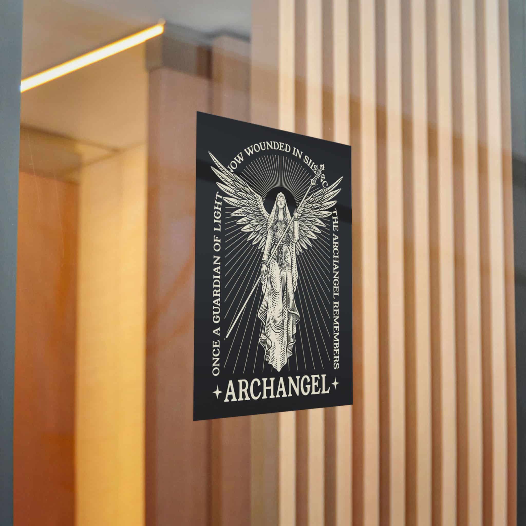 Illustration Majestic Archangel With Spear Radiant Light Die Cut Stickers Dtf - Image 22