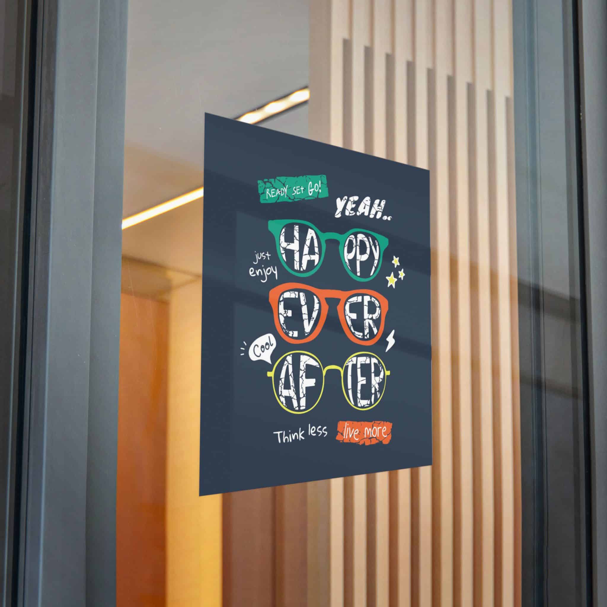 Happy Ever After Colorful Sunglasses Illustration Boy Fashion Print Die Cut Stickers Dtf - Image 30