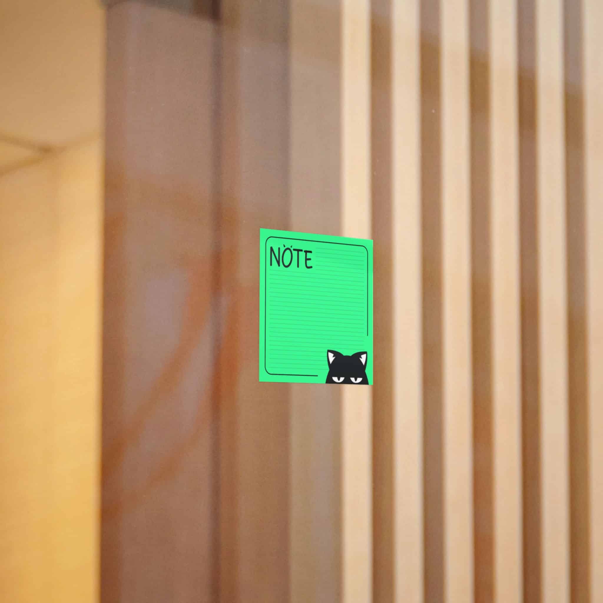 Green Note List With Black Cat Green Cat Note Template Stylish Green Notebook With Black Cat Die Cut Stickers Dtf - Image 8
