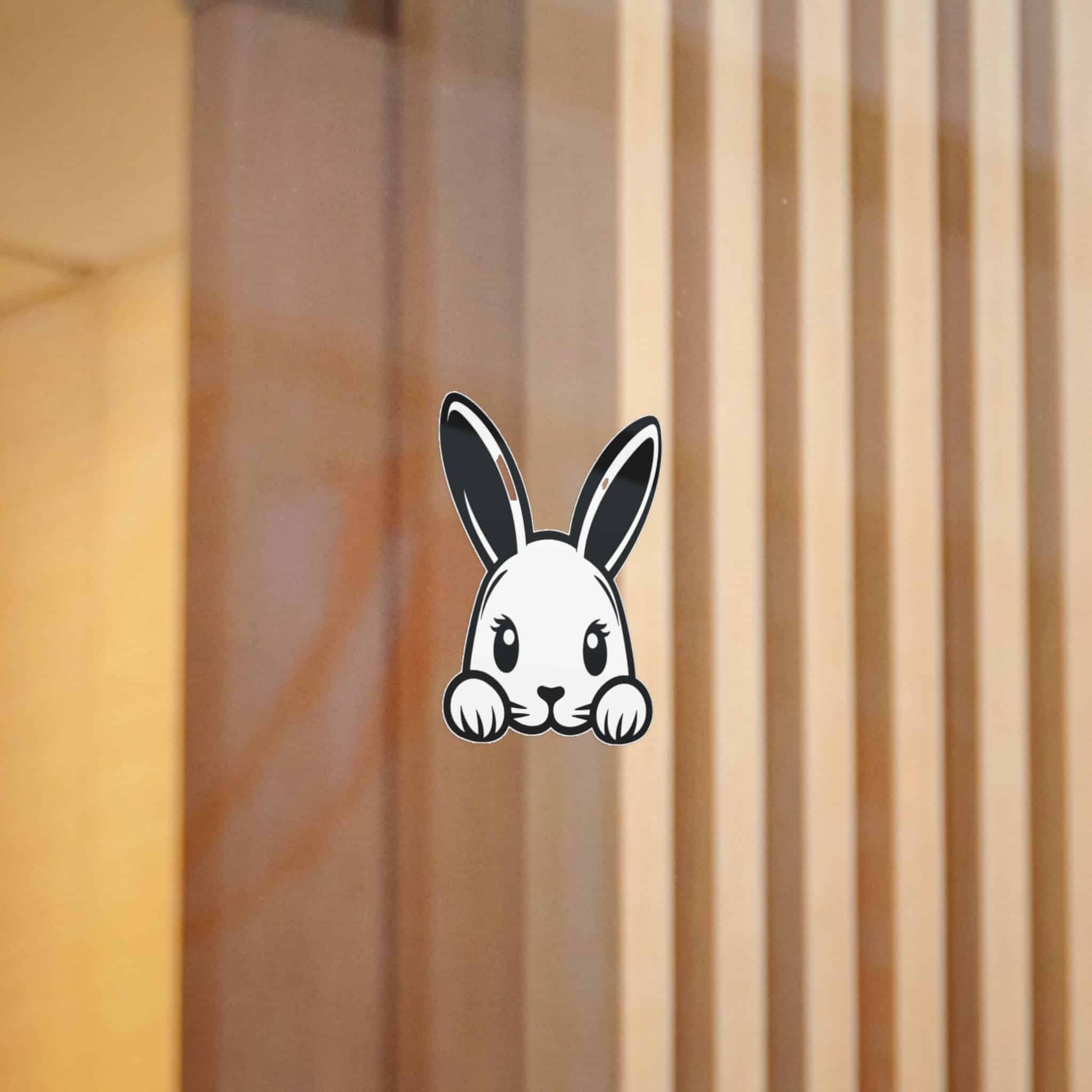 Peeking Rabit Die Cut Stickers Dtf - Image 4
