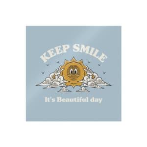 Happy Sun Clouds Retro Cartoon Mascot Die Cut Stickers Dtf