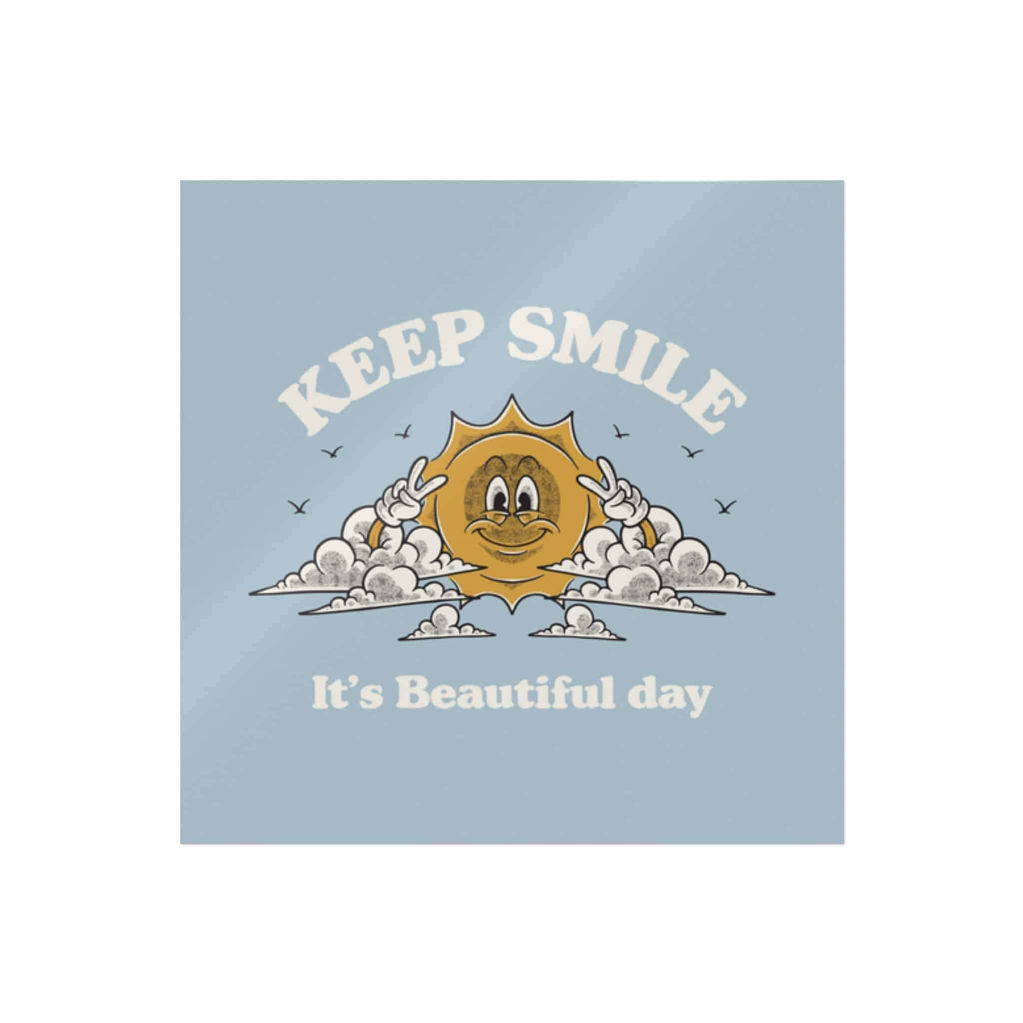 Happy Sun Clouds Retro Cartoon Mascot Die Cut Stickers Dtf