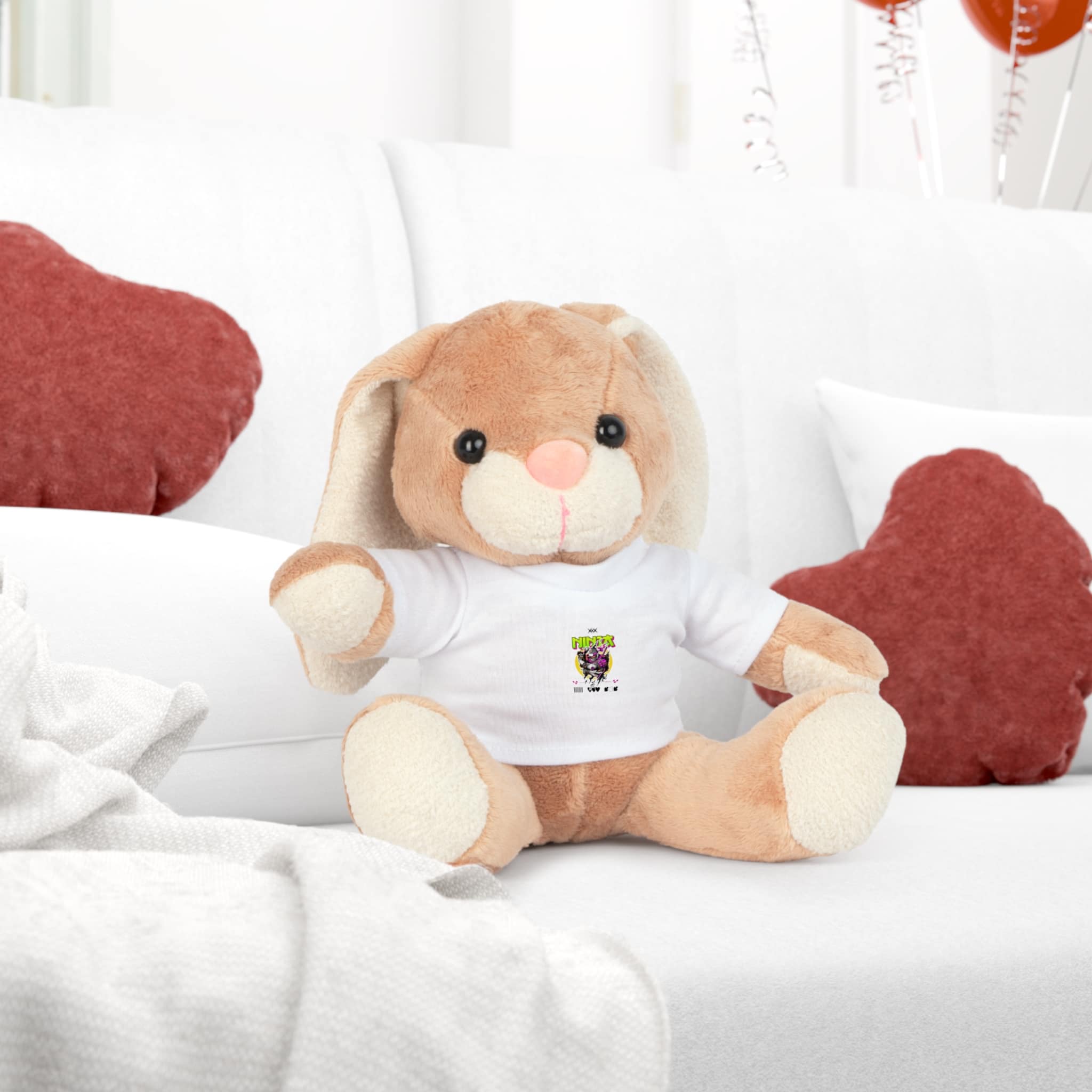 Typography Tshirt Design Ninja Plush Toy With T Shirt - Image 6