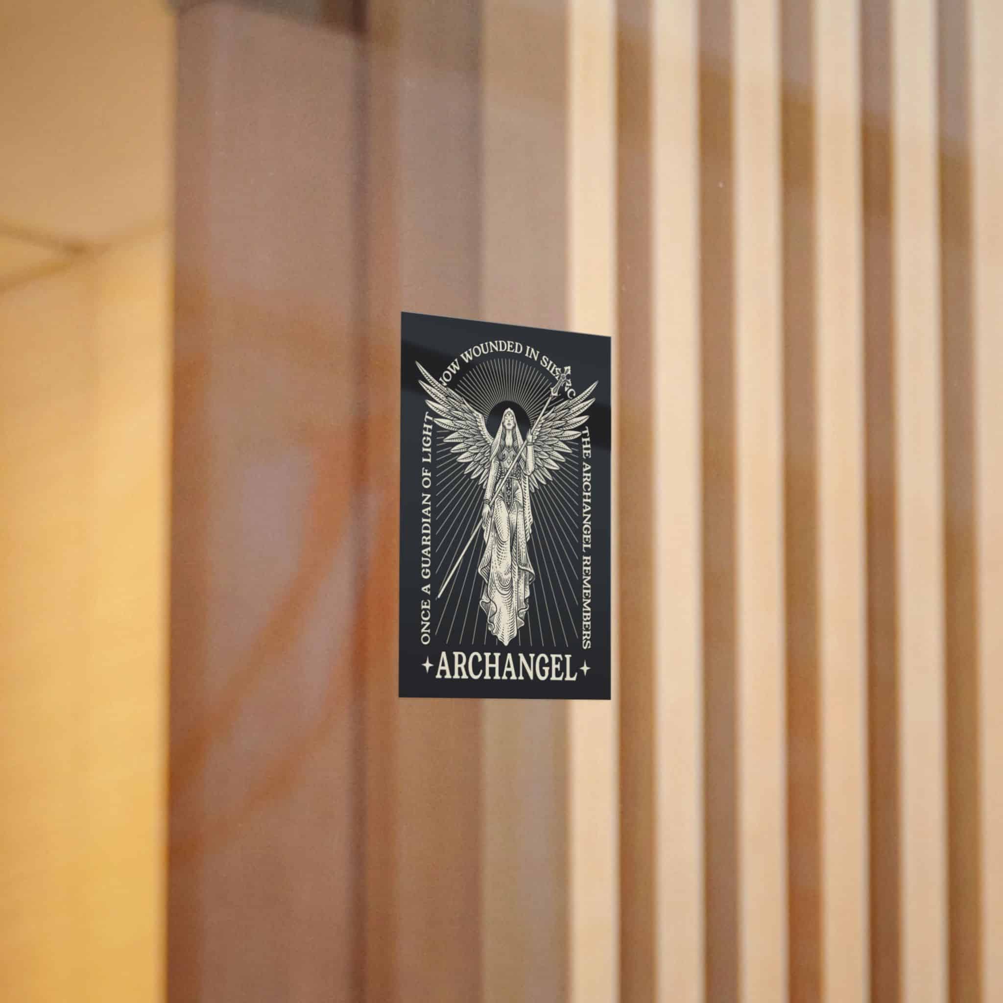 Illustration Majestic Archangel With Spear Radiant Light Die Cut Stickers Dtf - Image 4