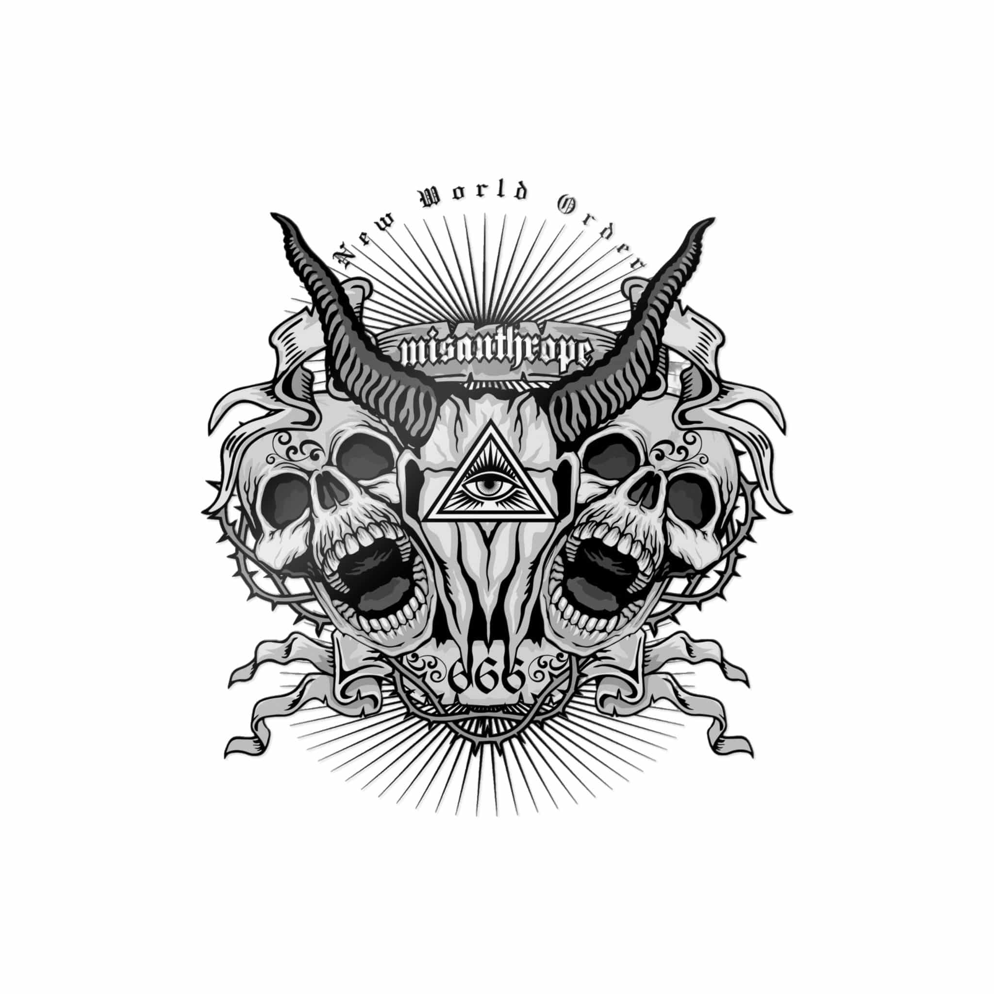 Gothic Sign With Goat Skull Grunge Vintage Design T Shirts Die Cut Stickers Dtf - Image 29