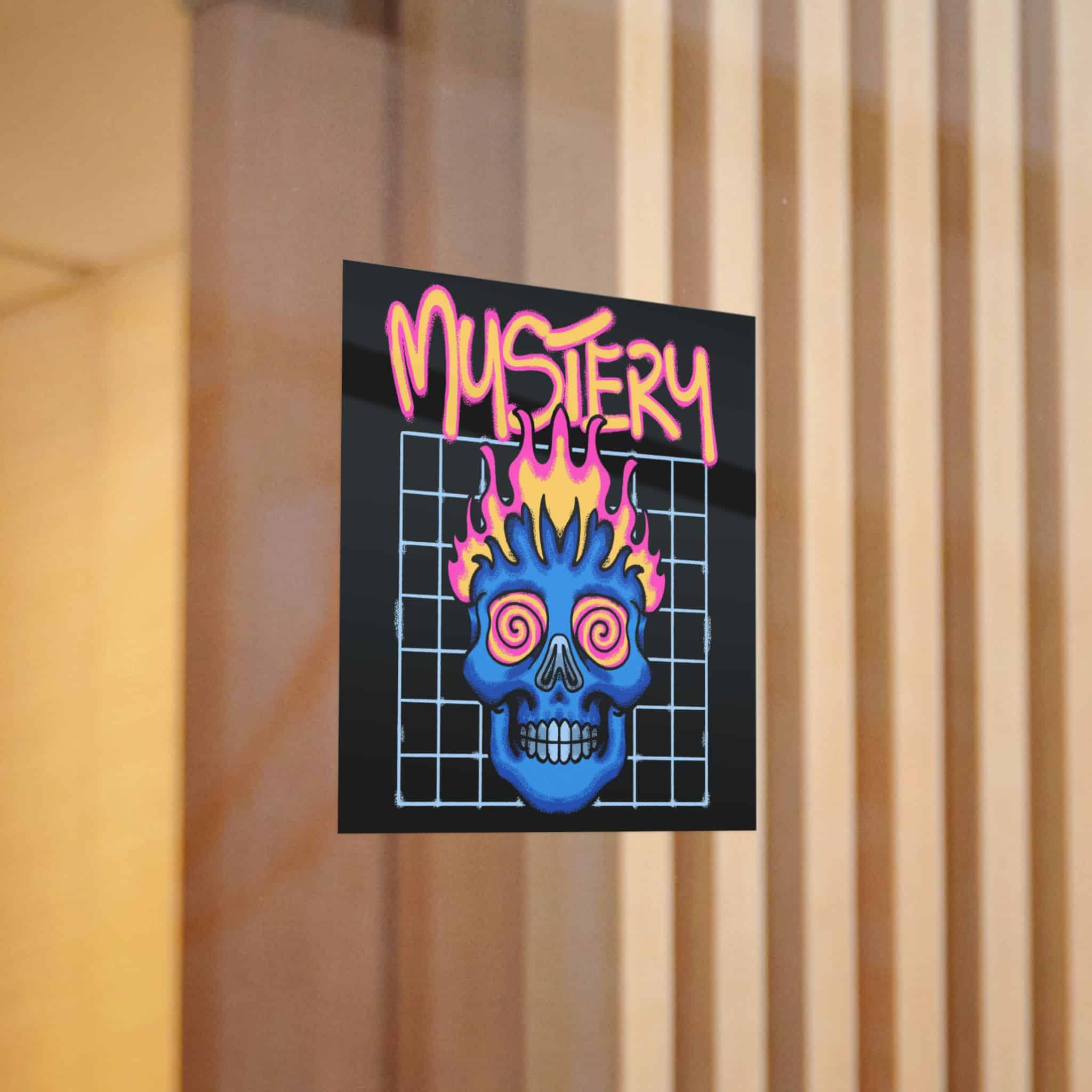 Flaming Blue Skull Streetwear Illustration Die Cut Stickers Dtf - Image 6