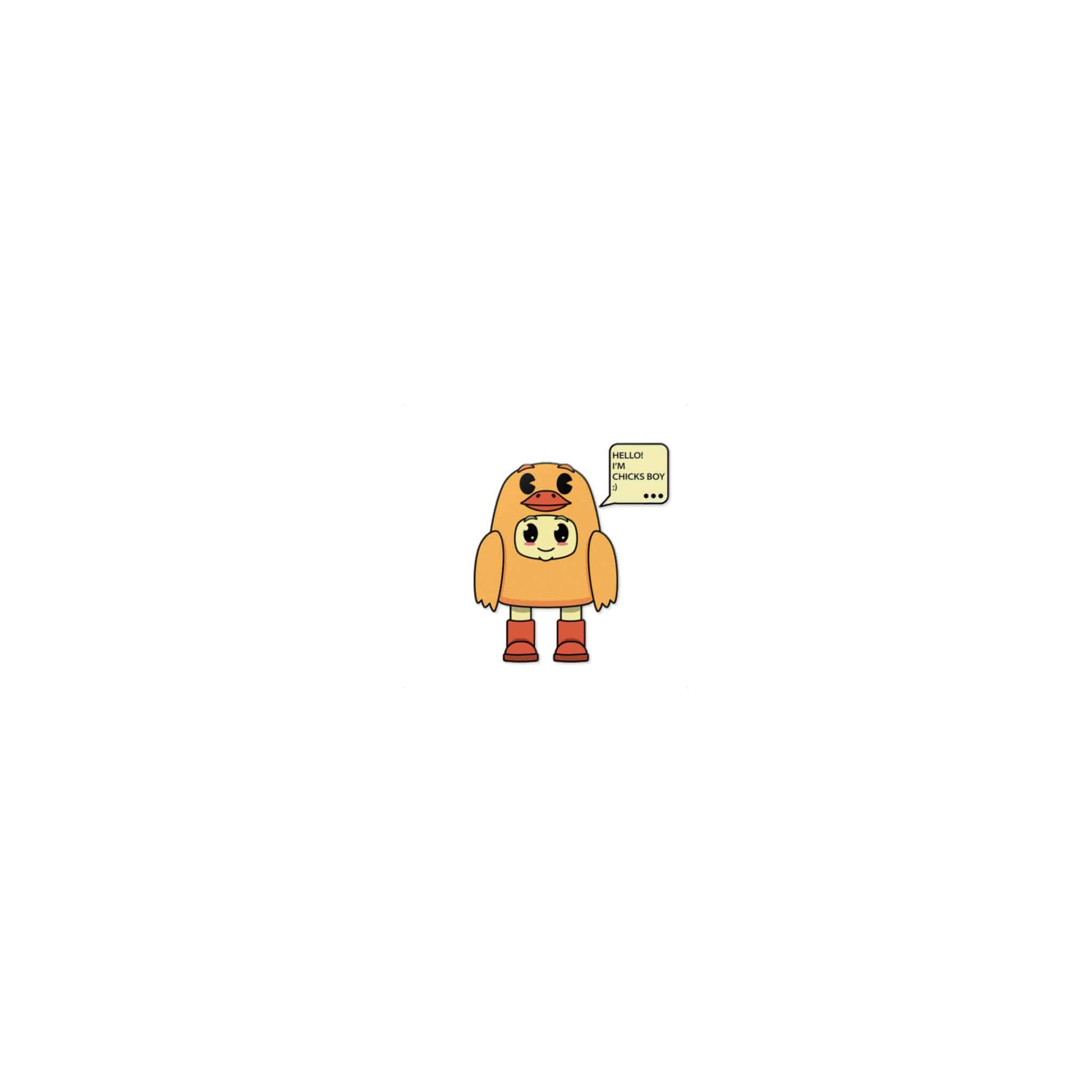 Vector Cartoon Illustration Boy Wearing Cute Chicken Costume Die Cut Stickers Dtf - Image 7