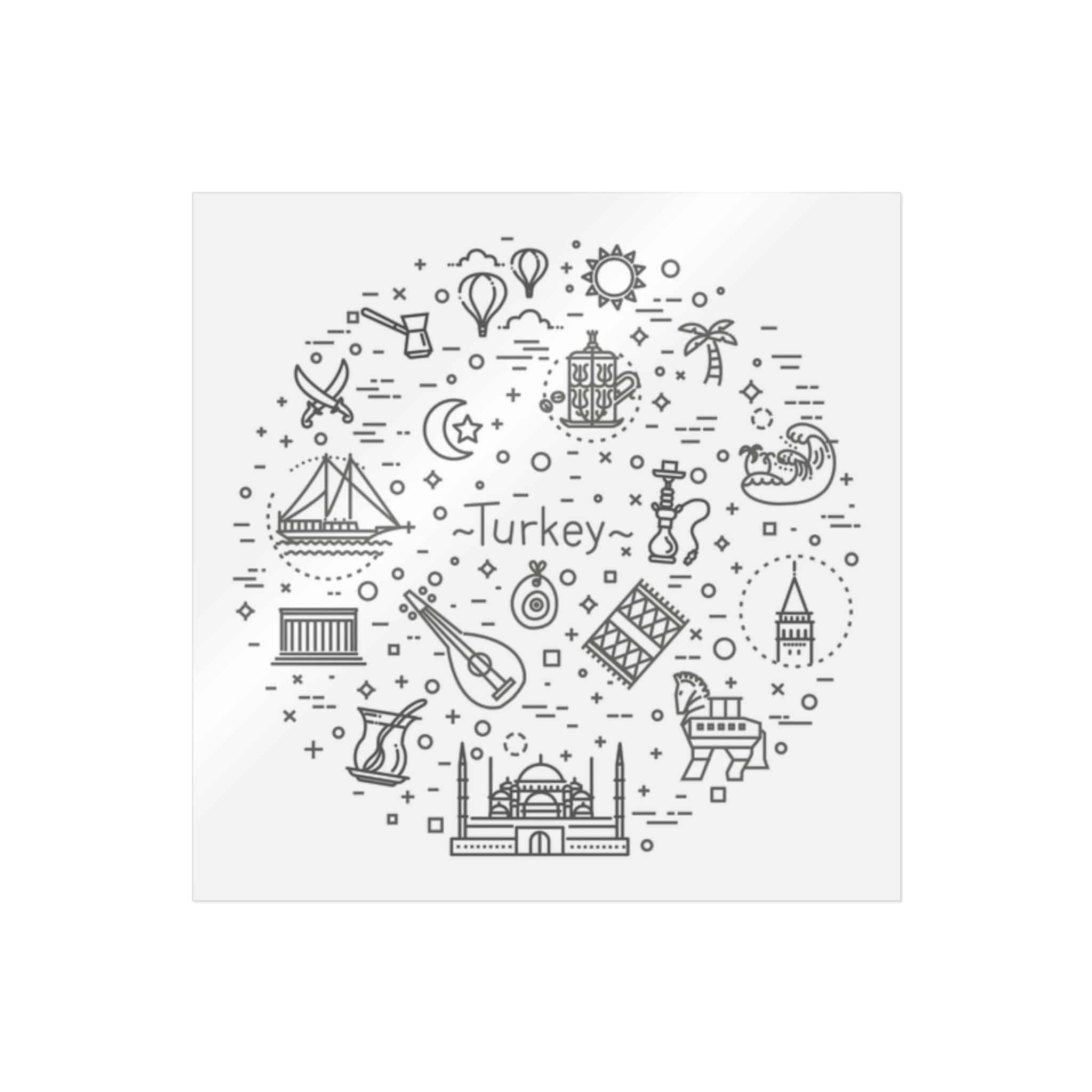 Turkey Die Cut Stickers Dtf