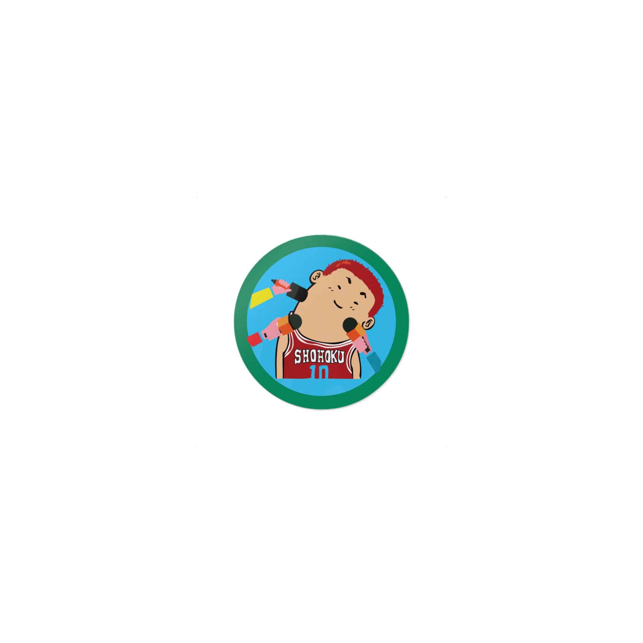Picture Boy With Red Headband Blue Circle With Word Sushi It Die Cut Stickers Dtf - Image 9