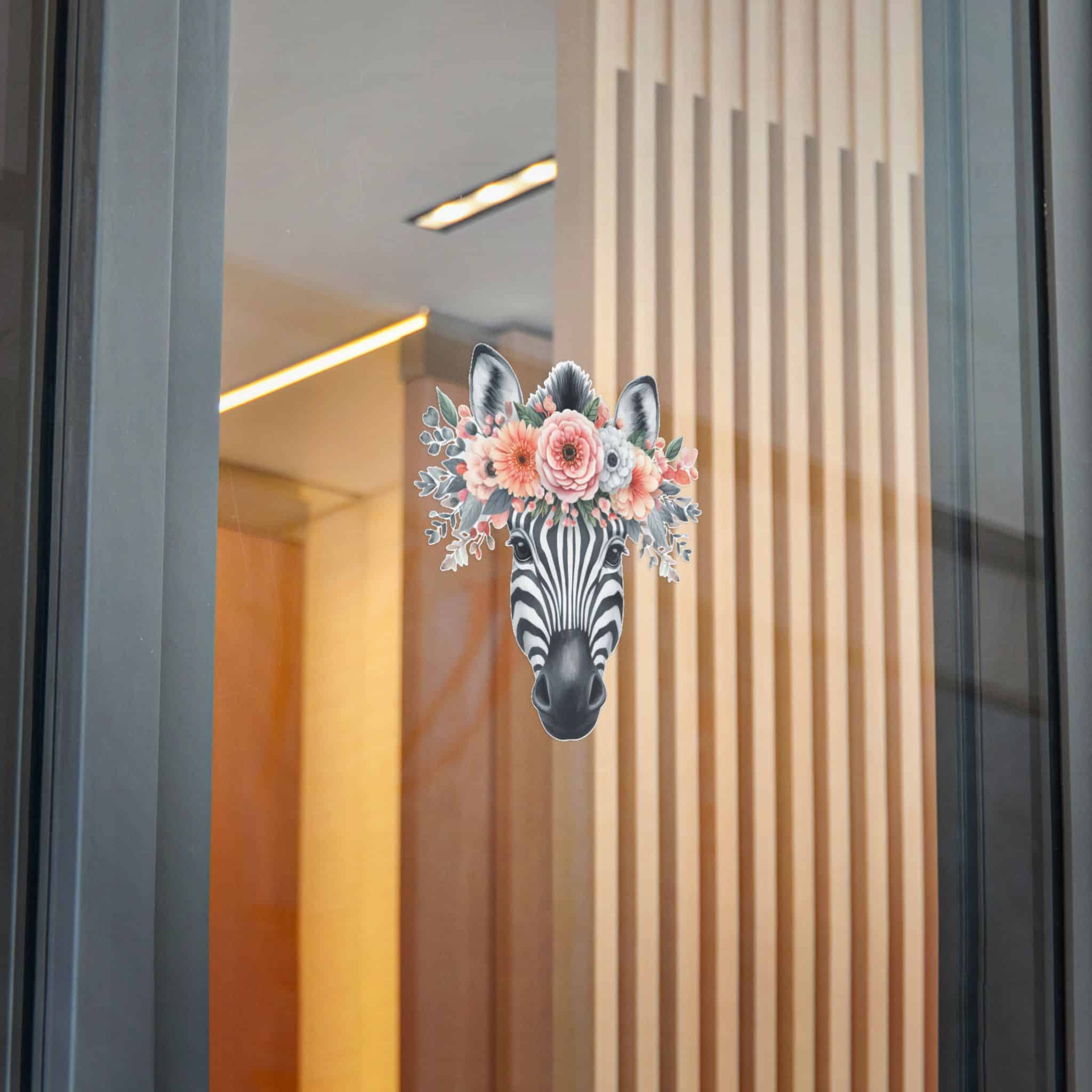 Zebra With Floral Crown Die Cut Stickers Dtf - Image 26