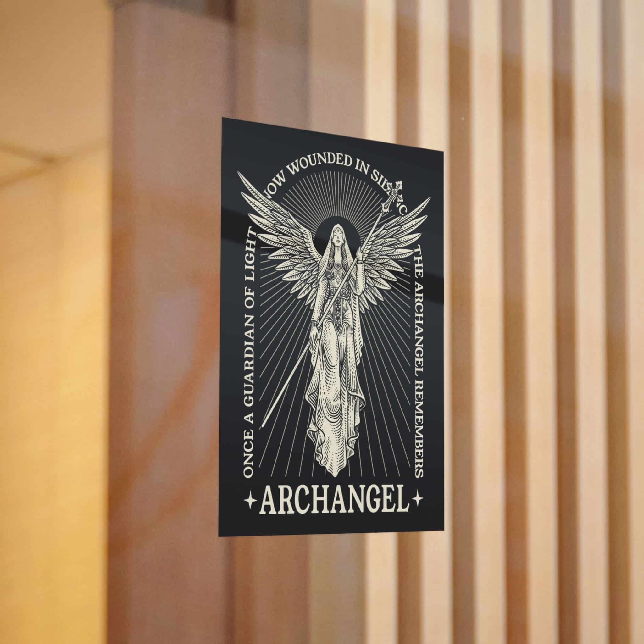 Illustration Majestic Archangel With Spear Radiant Light Die Cut Stickers Dtf - Image 12