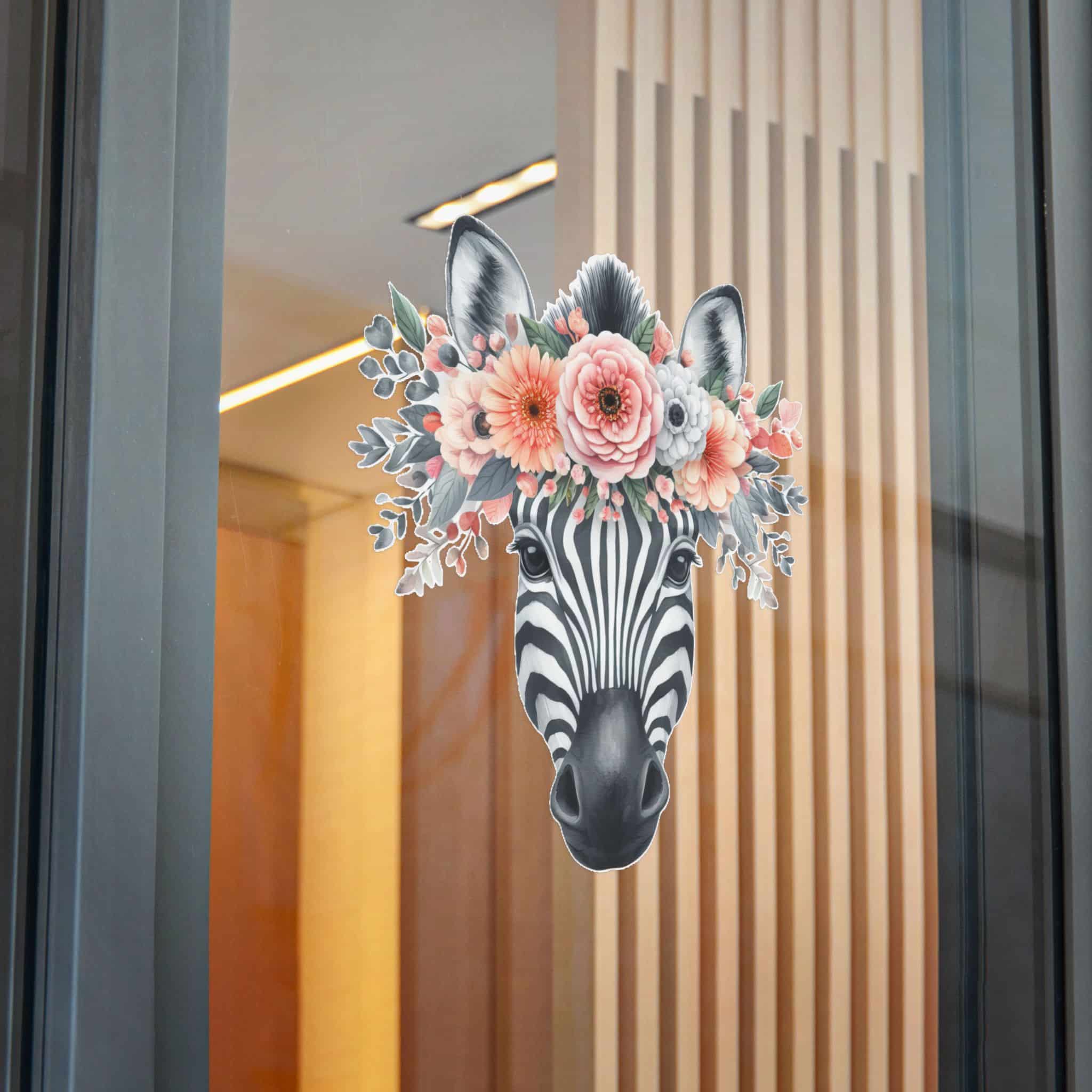 Zebra With Floral Crown Die Cut Stickers Dtf - Image 32