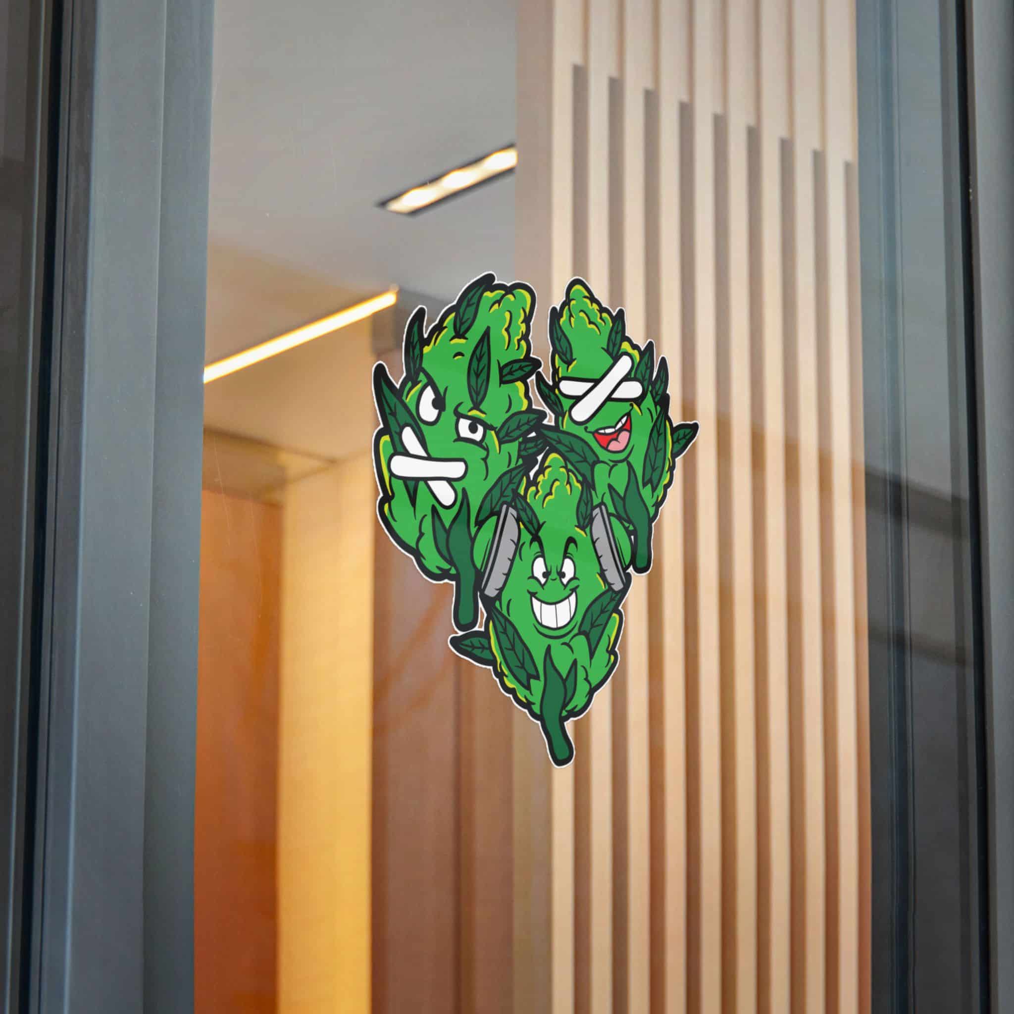 Grass Bud Weed Marijuana High Emoji Die Cut Stickers Dtf - Image 30