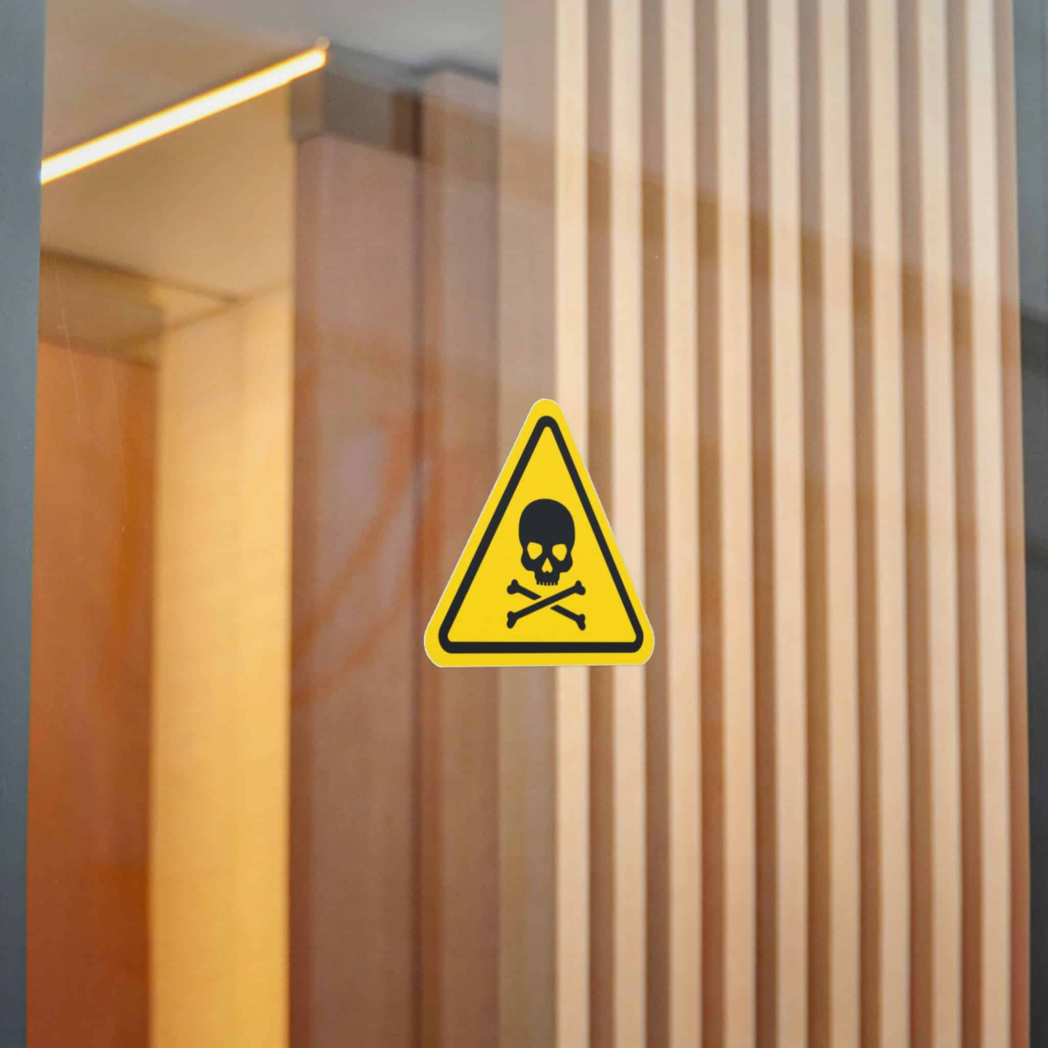 Skull Crossbones Flat Icon Black Vector Triangle Danger Sign Yellow Background Die Cut Stickers Dtf - Image 16