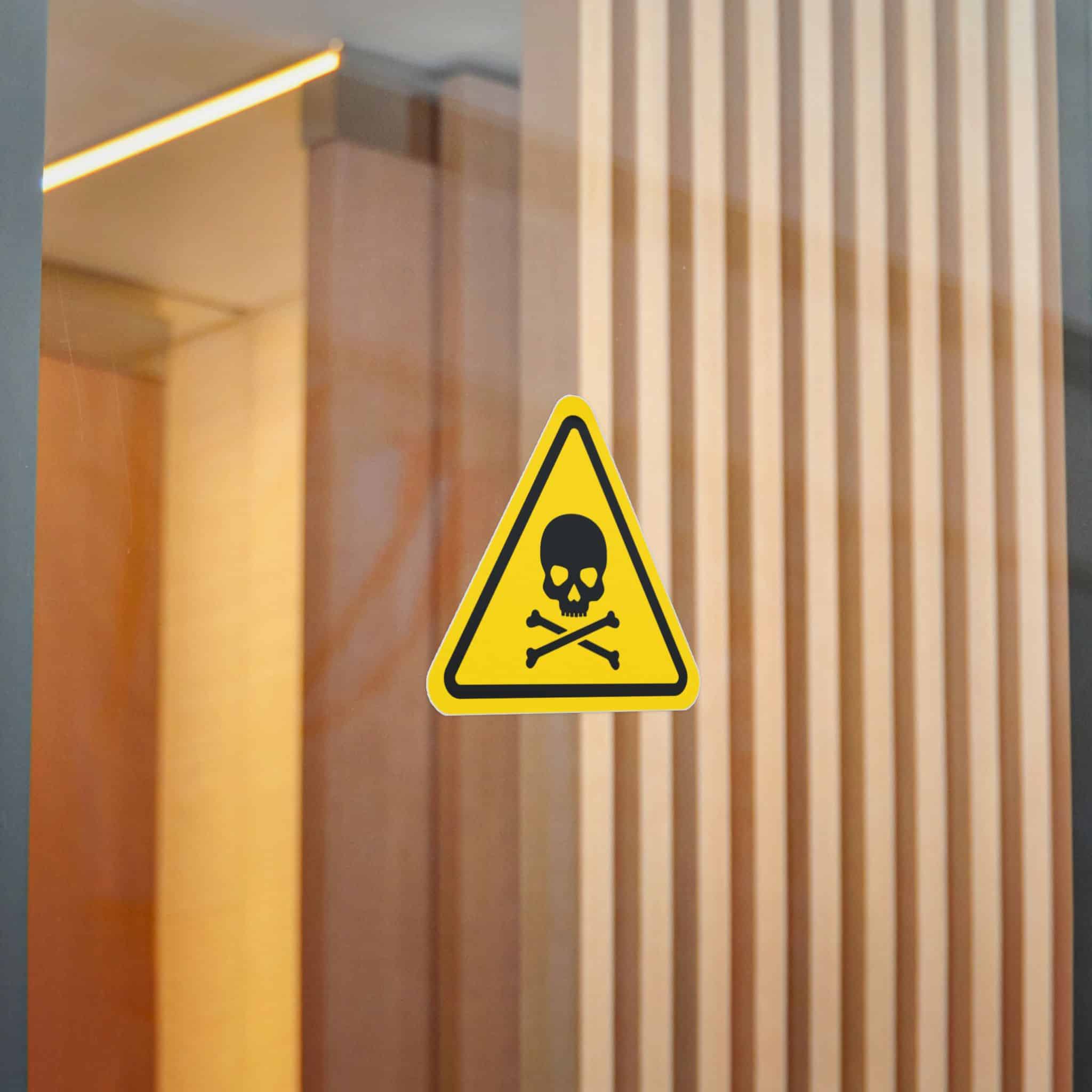 Skull Crossbones Flat Icon Black Vector Triangle Danger Sign Yellow Background Die Cut Stickers Dtf - Image 20