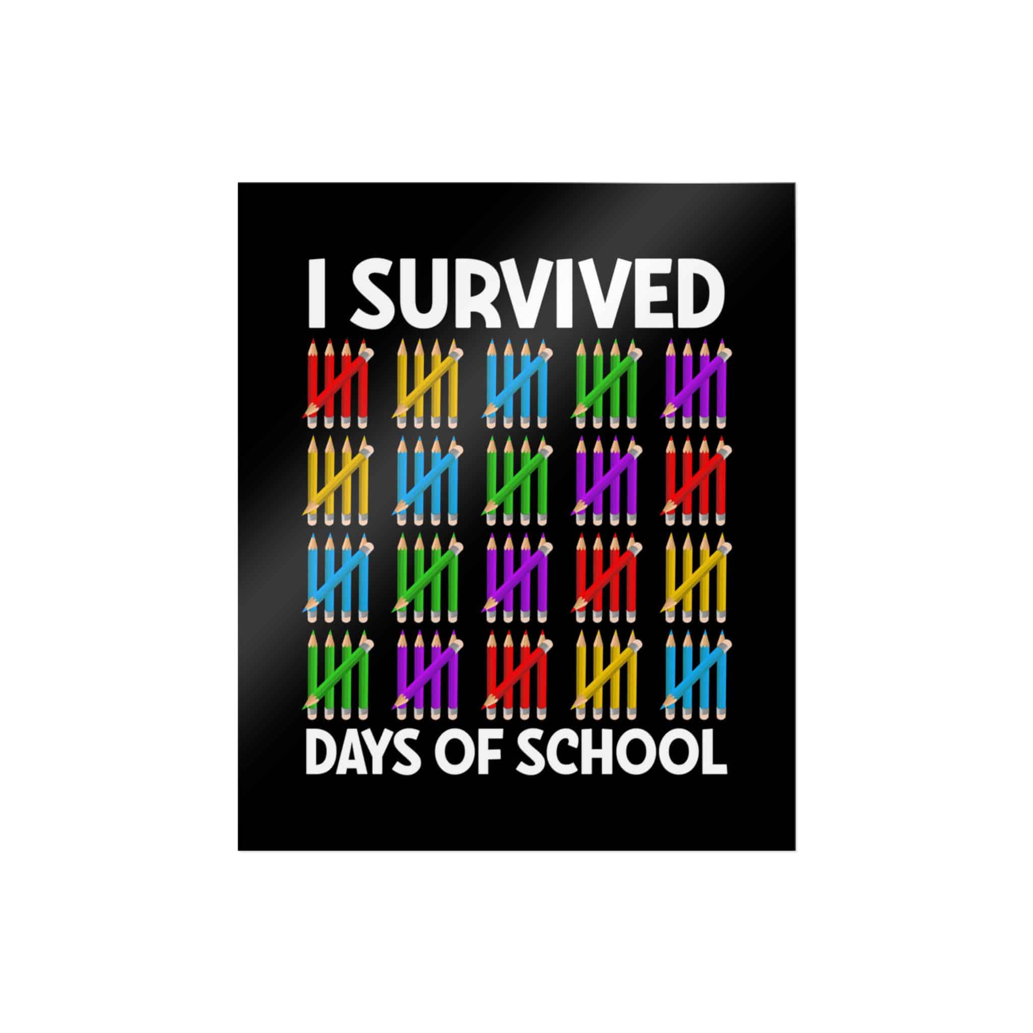 I Survived 100 Days of School Die Cut Stickers Dtf - Image 5