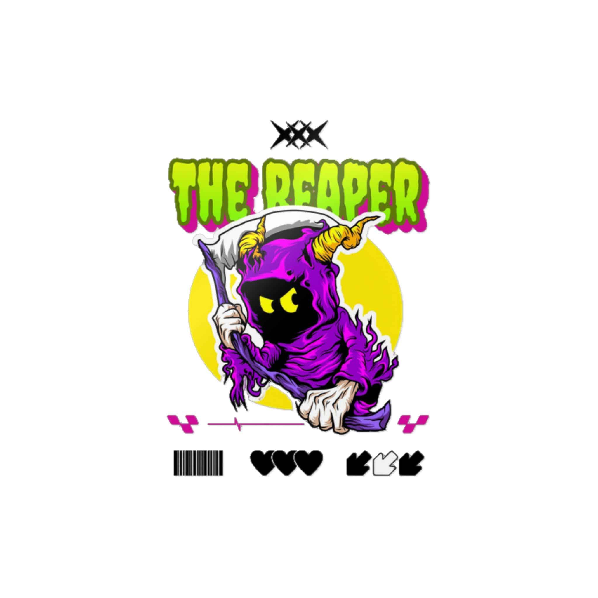 Typography Tshirt Design Reaper Die Cut Stickers Dtf