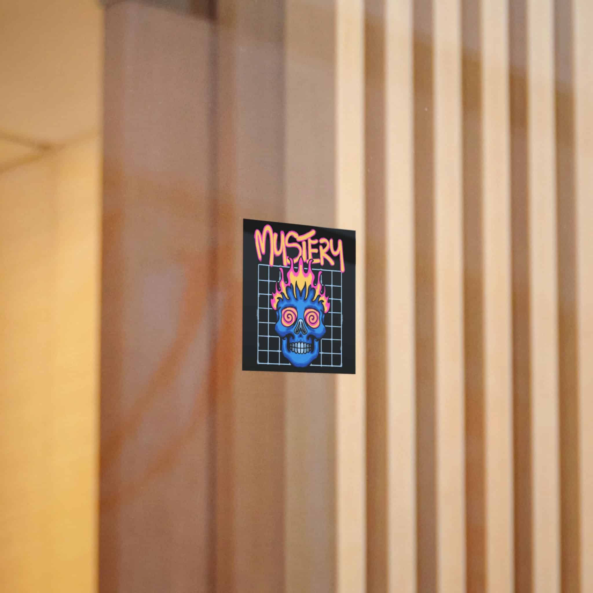 Flaming Blue Skull Streetwear Illustration Die Cut Stickers Dtf - Image 2